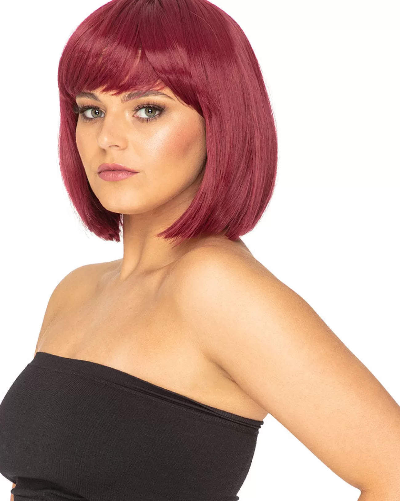 * Fashion Deluxe Bordeaux Red Bob Wig> Halloween Wigs