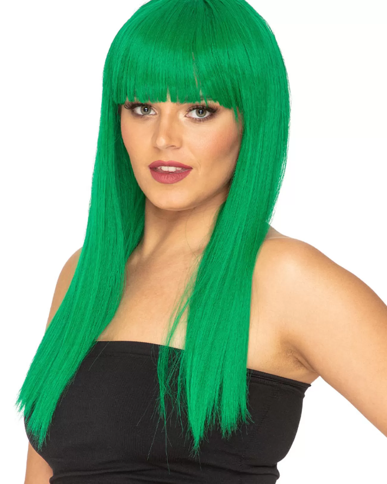 * Fashion Deluxe Emerald Green Long Wig> Halloween Accessories