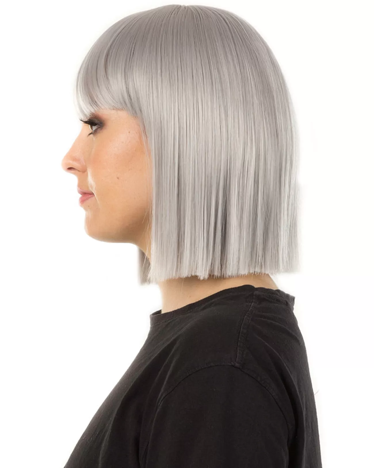 * Fashion Deluxe Grey Bob Wig> Halloween Accessories