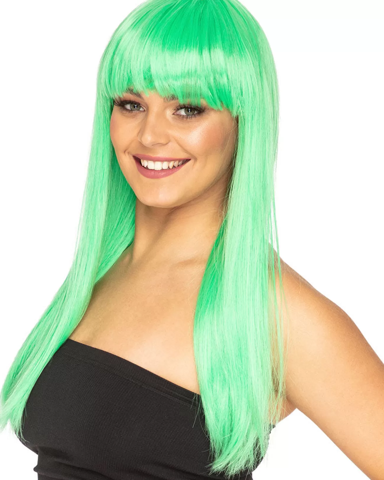 * Fashion Deluxe Spearmint Green Long Wig> Halloween Wigs