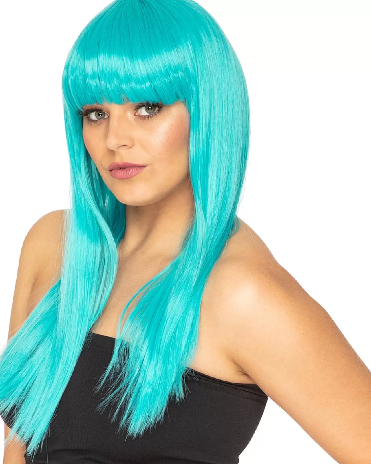 * Fashion Deluxe True Teal Long Wig> Halloween Wigs