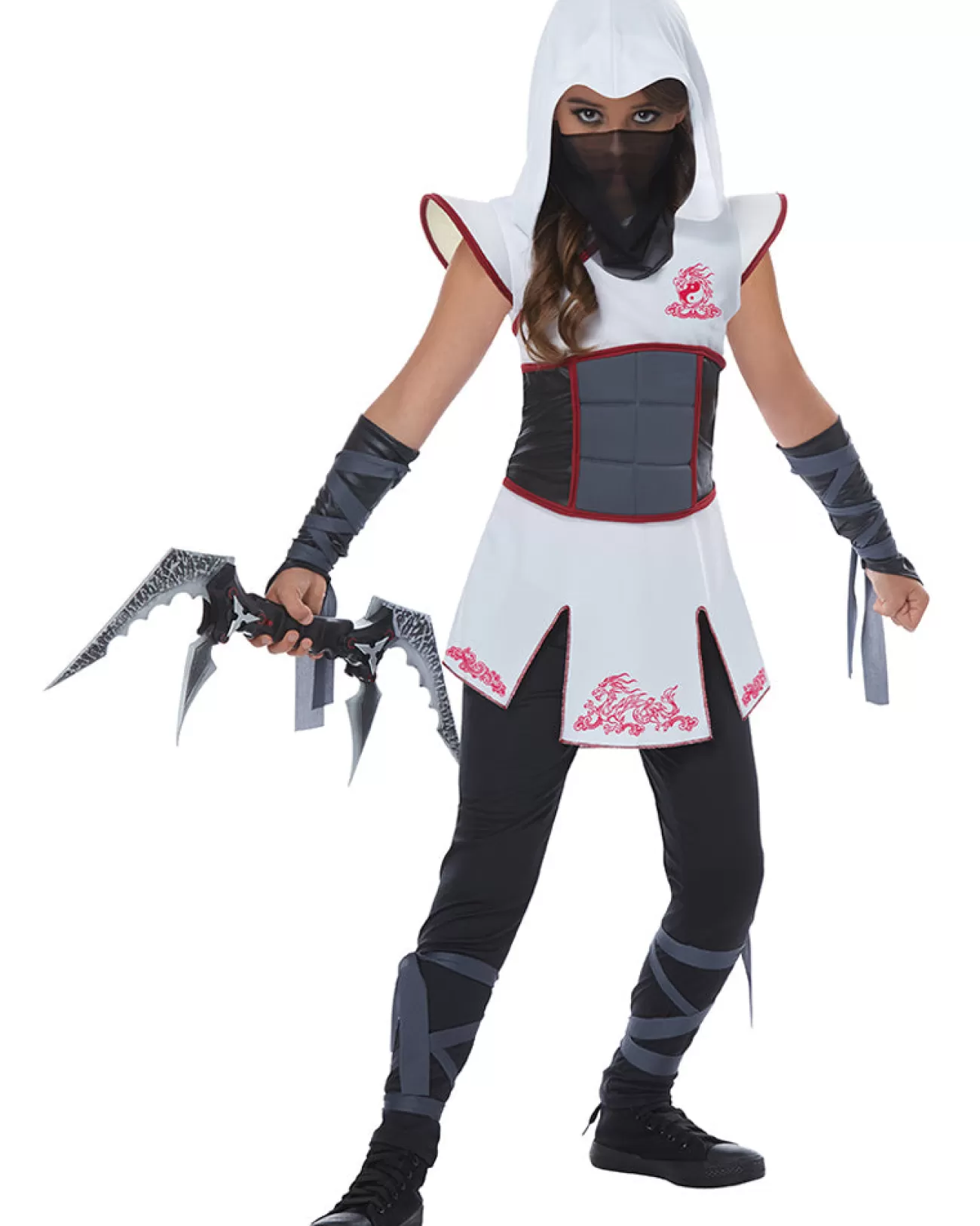 California Costumes Fearless Ninja White Girls Costume>Kids Kids Costumes