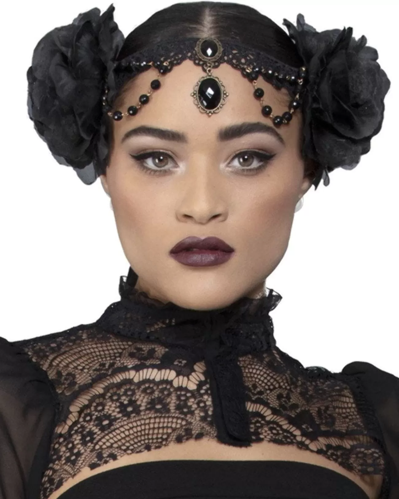 Smiffys Fever Deluxe Rose Embellished Headpiece> Halloween Hats