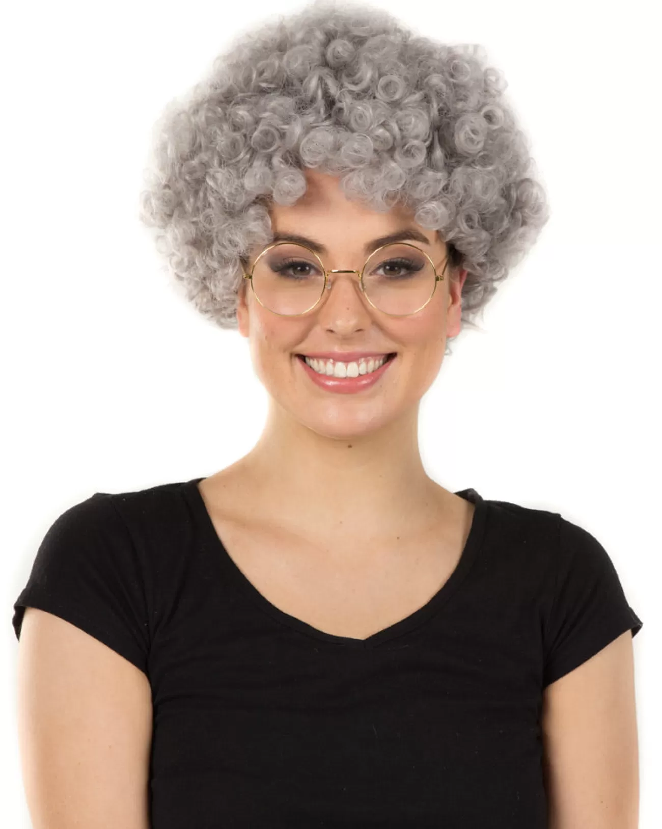 * Funky Grey Curly Wig> Halloween Wigs