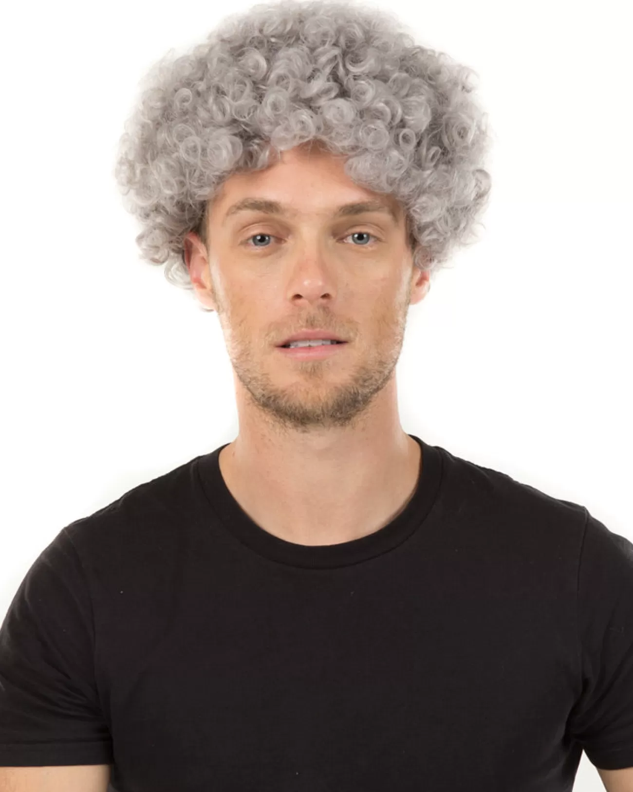 * Funky Grey Curly Wig> Halloween Wigs