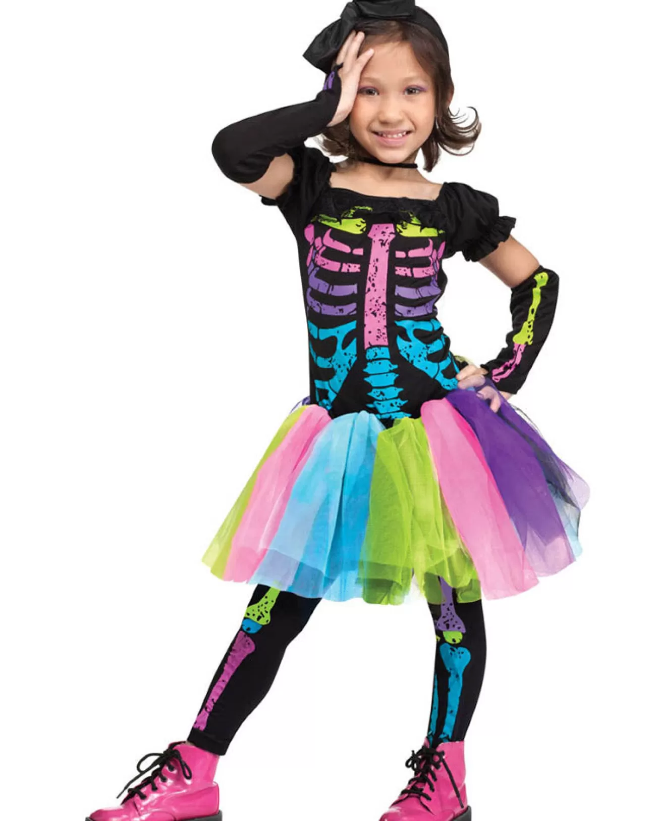 Fun World Funky Punk Skeleton Toddler And Girls Costume>Kids Kids Costumes