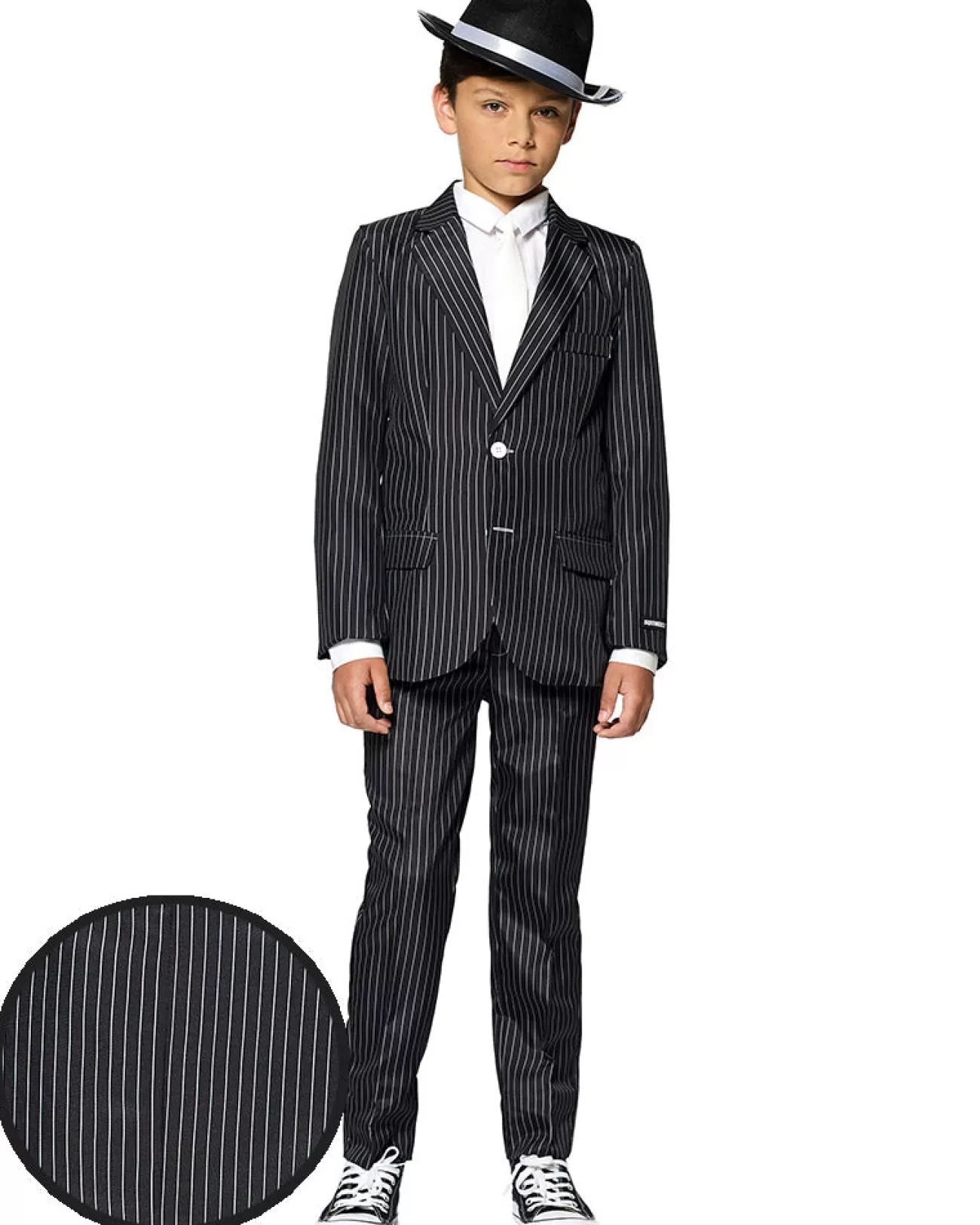 Opposuits Gangster Pinstripe Black Boys Suitmeister> Opposuits