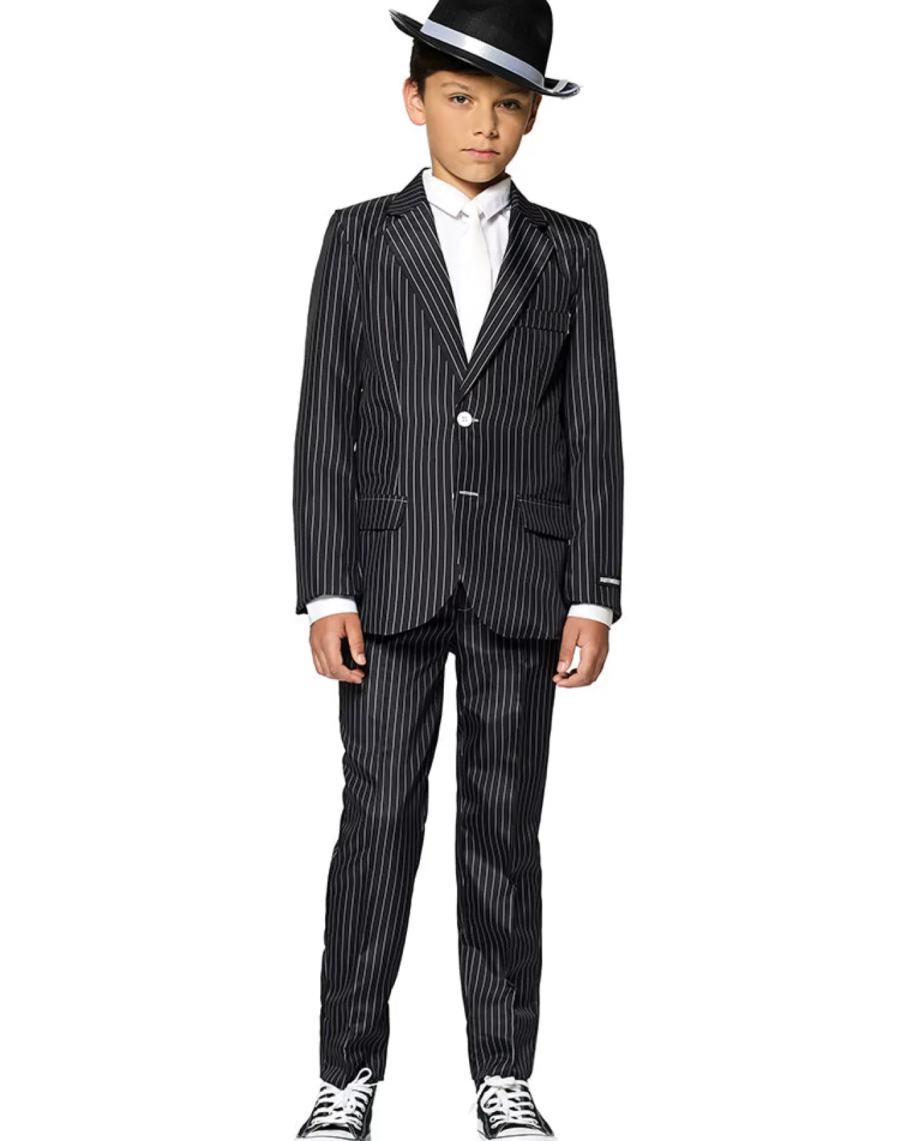 Opposuits Gangster Pinstripe Black Boys Suitmeister> Opposuits