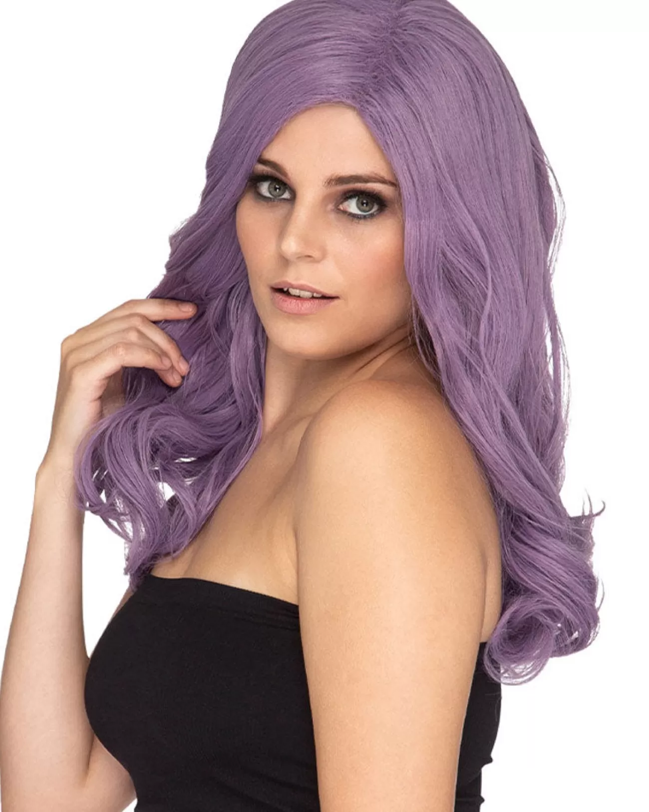 * Glamour Deluxe Ashes Of Violets Purple Long Wavy Wig> Halloween Wigs