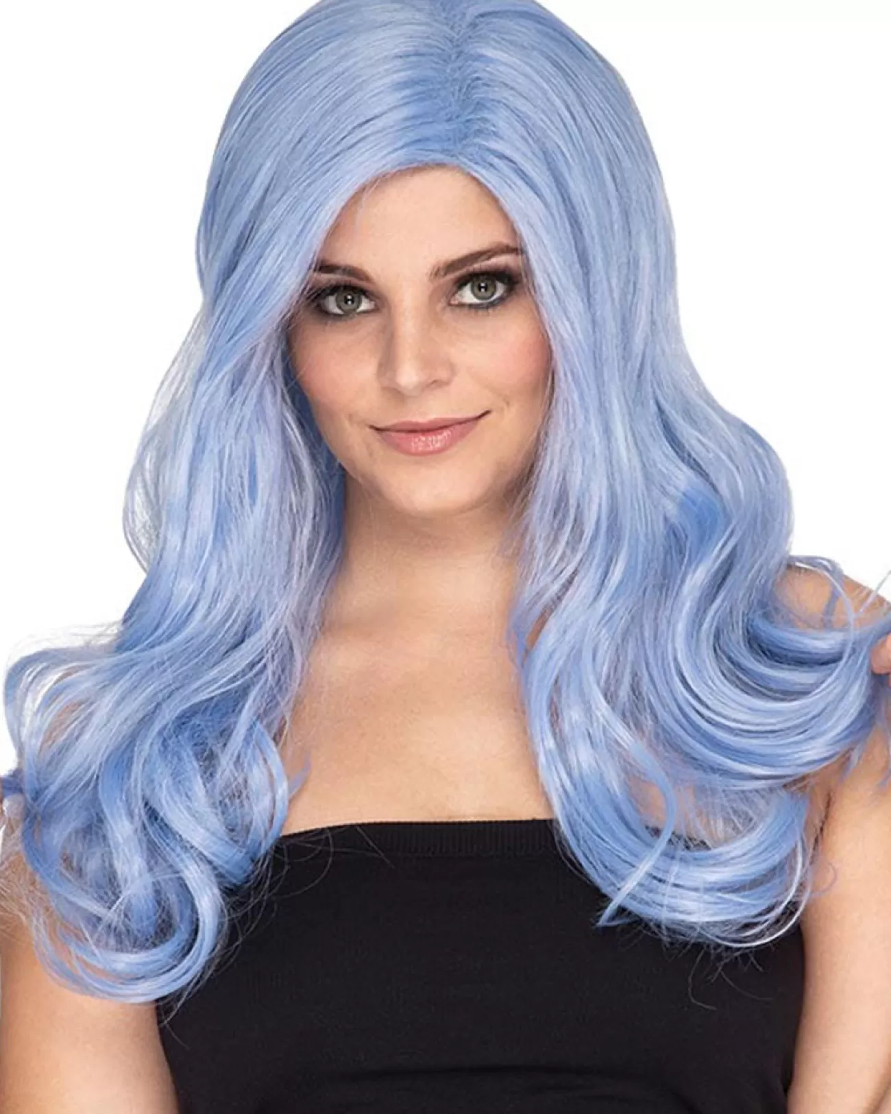 * Glamour Deluxe Bubblegum Blue Long Wavy Wig> Halloween Wigs