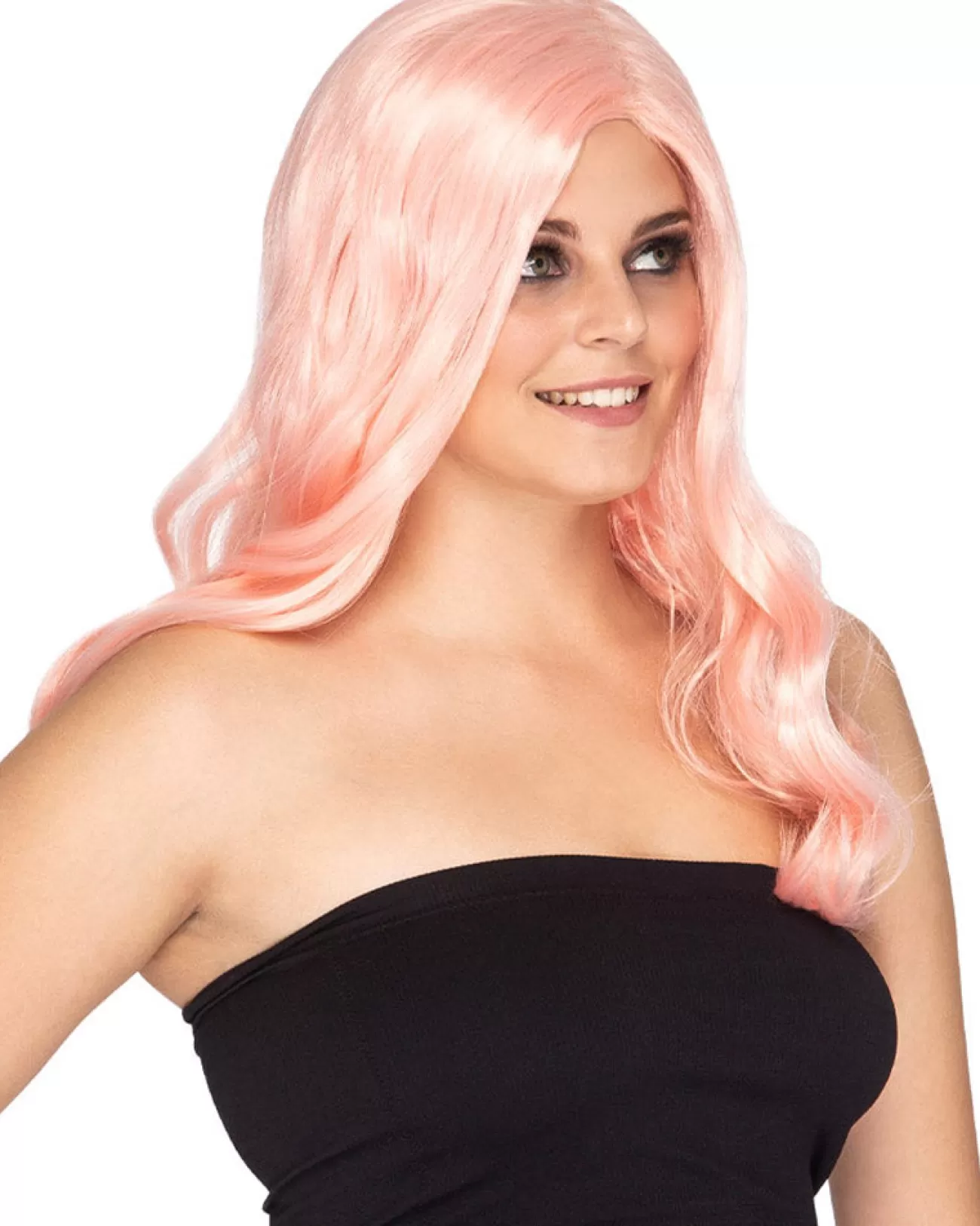 * Glamour Deluxe Fairy Floss Pink Long Wavy Wig> Halloween Wigs