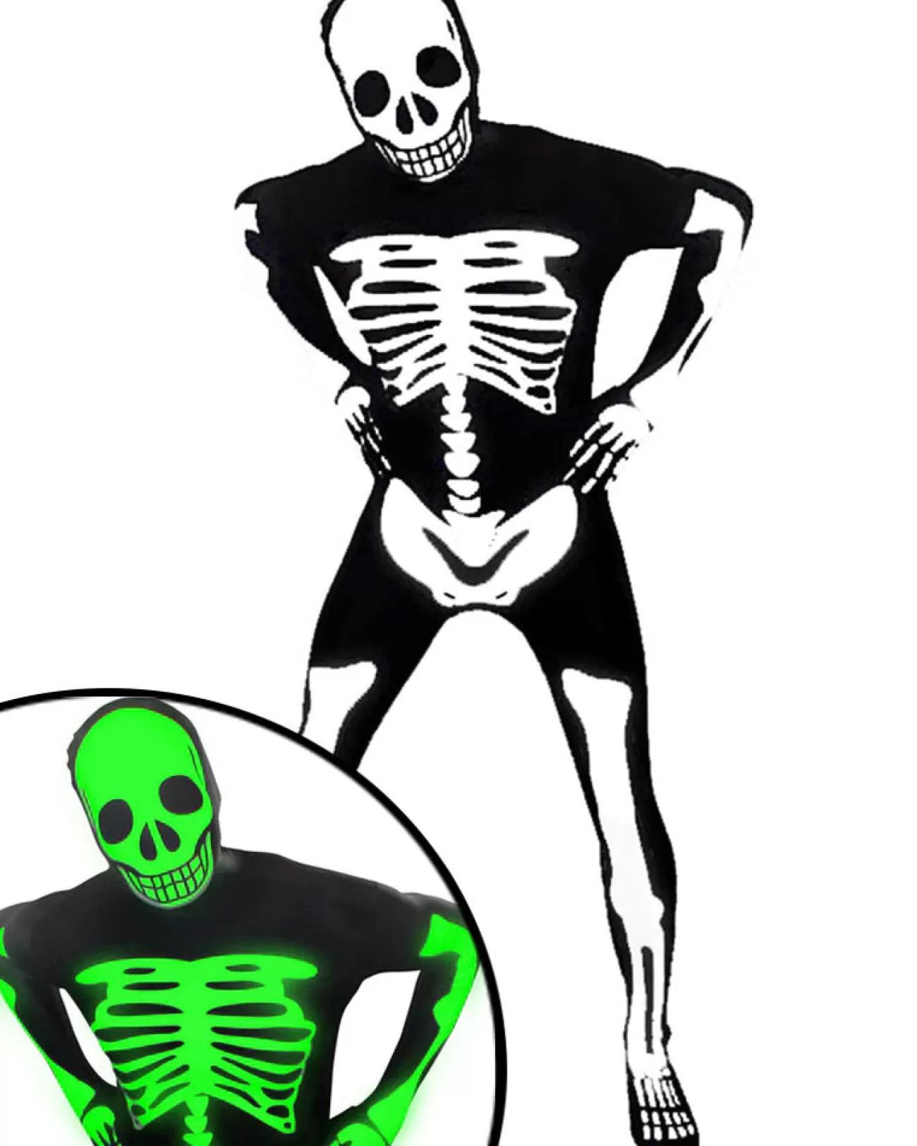 Morph Costumes Glow Skeleton Morphsuit Adult Costume>Men Men's Costumes