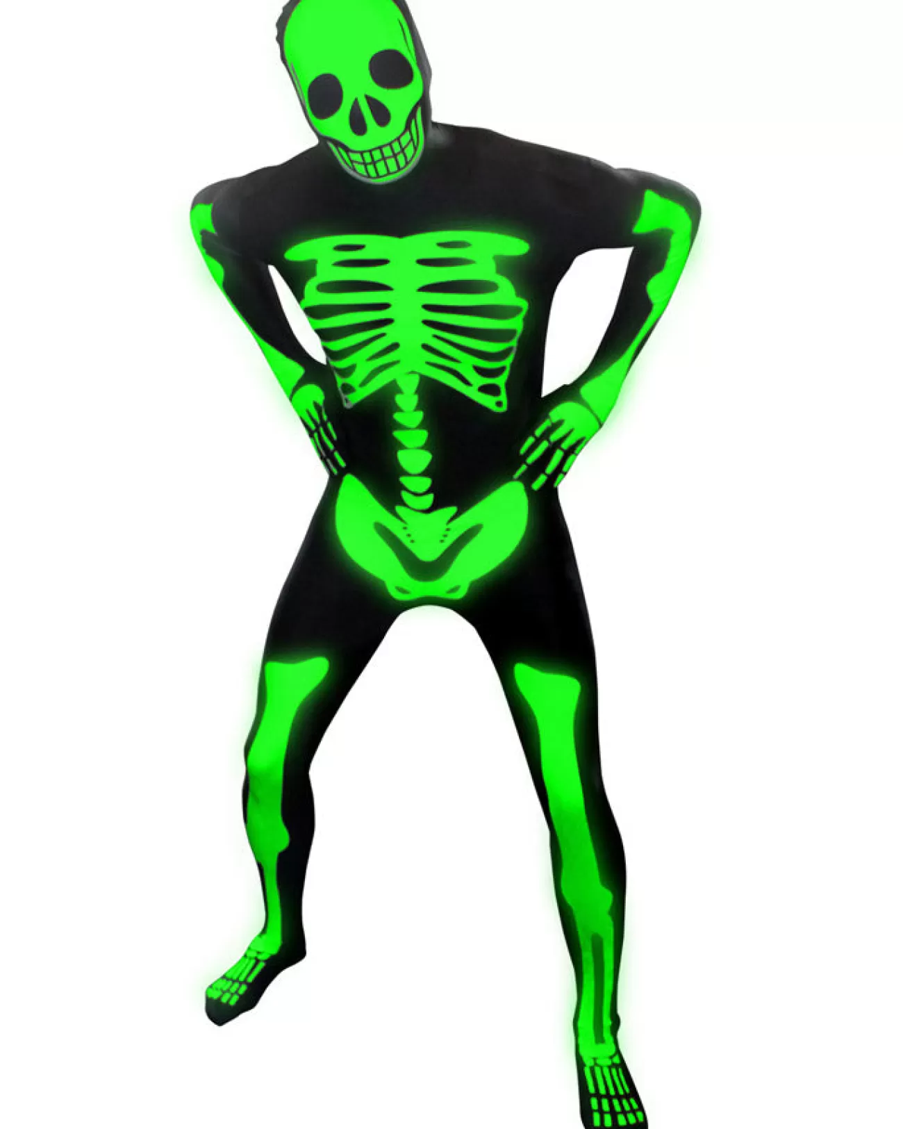 Morph Costumes Glow Skeleton Morphsuit Adult Costume>Men Men's Costumes