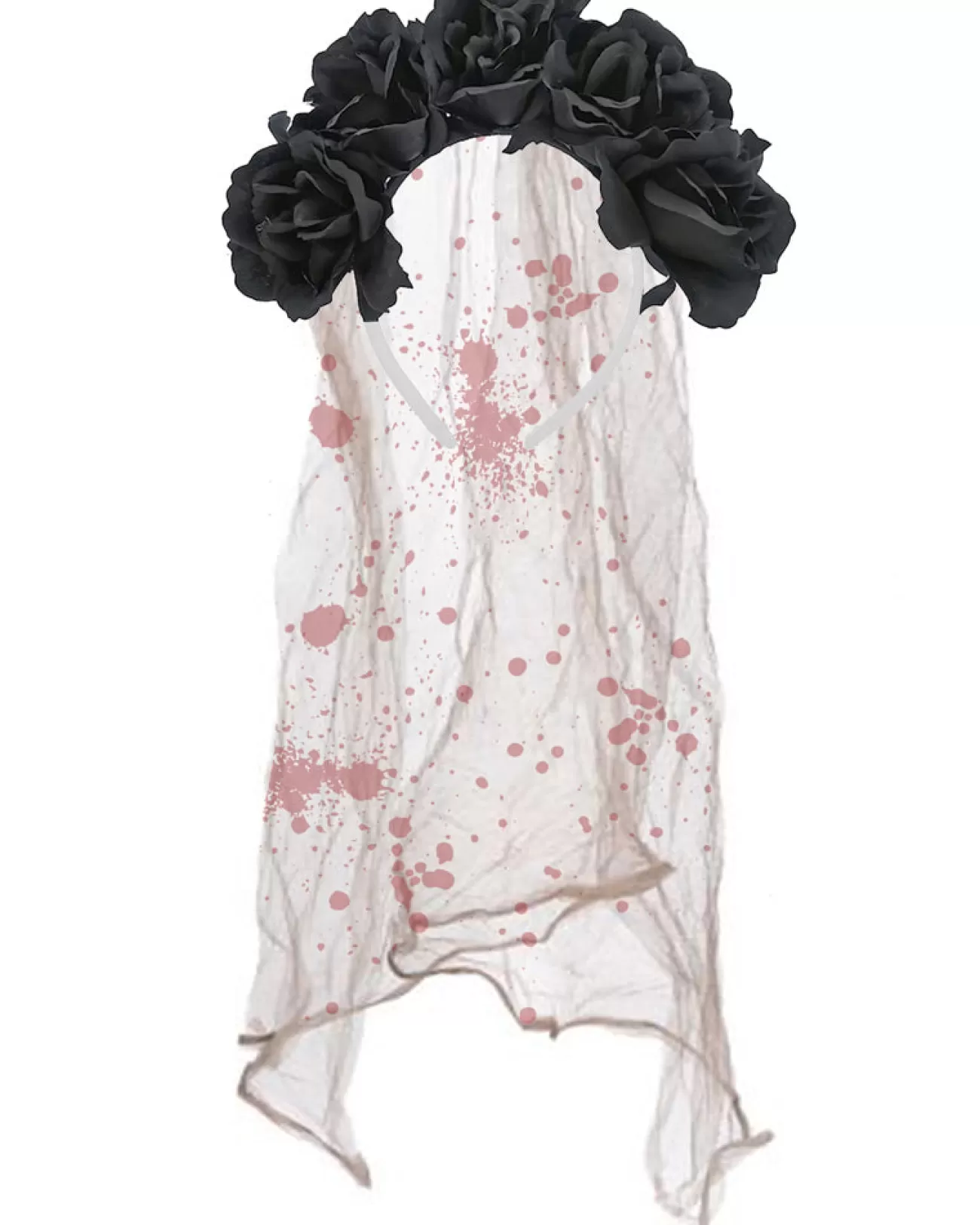 Sweidas Gothic Black Rose Veil Headband> Zombie Apocolypse