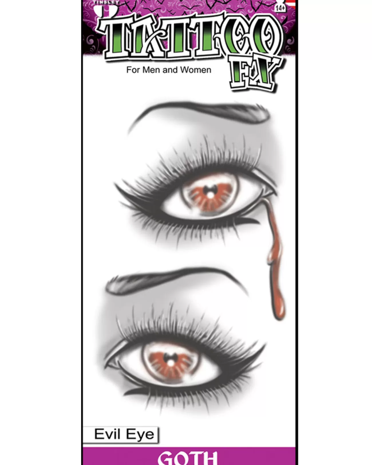 Tinsley Transfers Gothic Evil Eye Fx Temporary Tattoo> Halloween Accessories