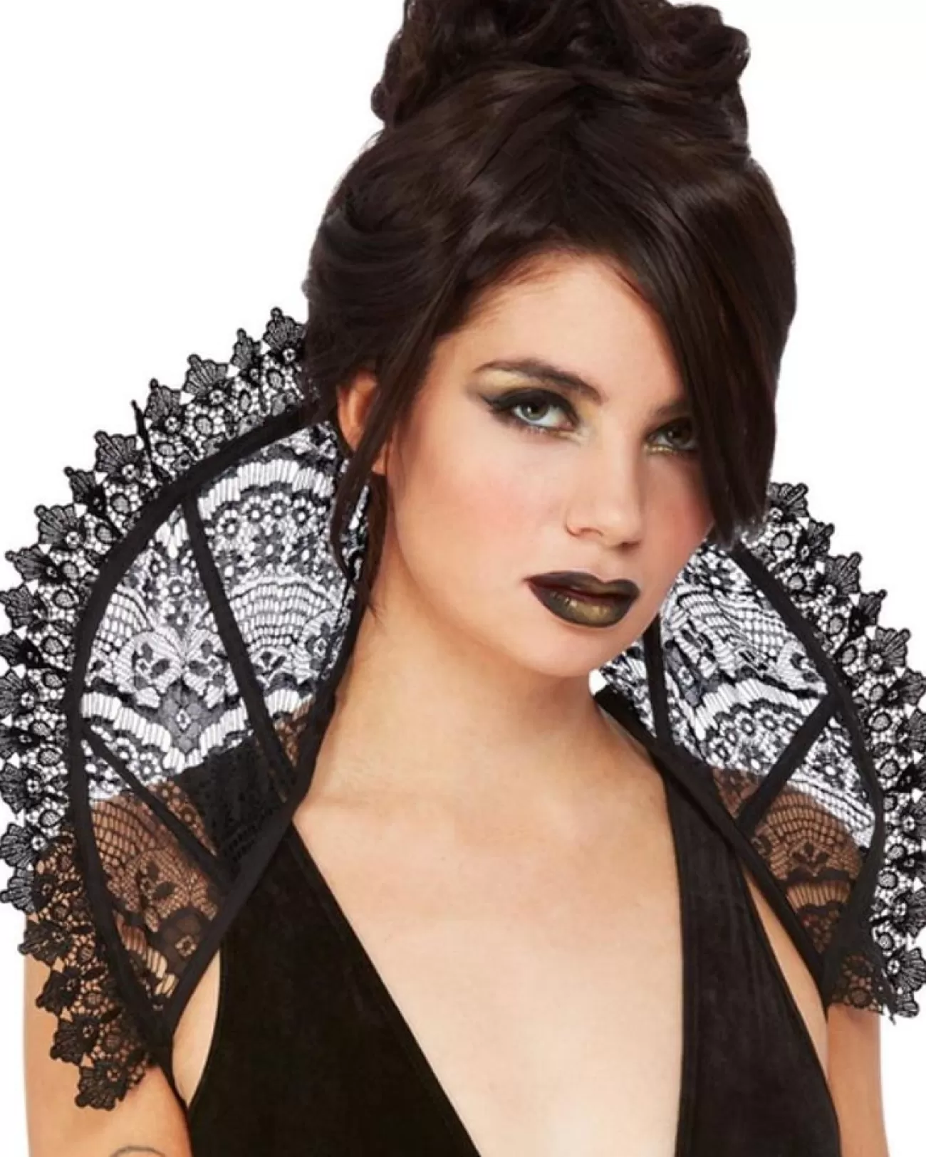 Smiffys Gothic Lace Stand Up Collar> Halloween Accessories