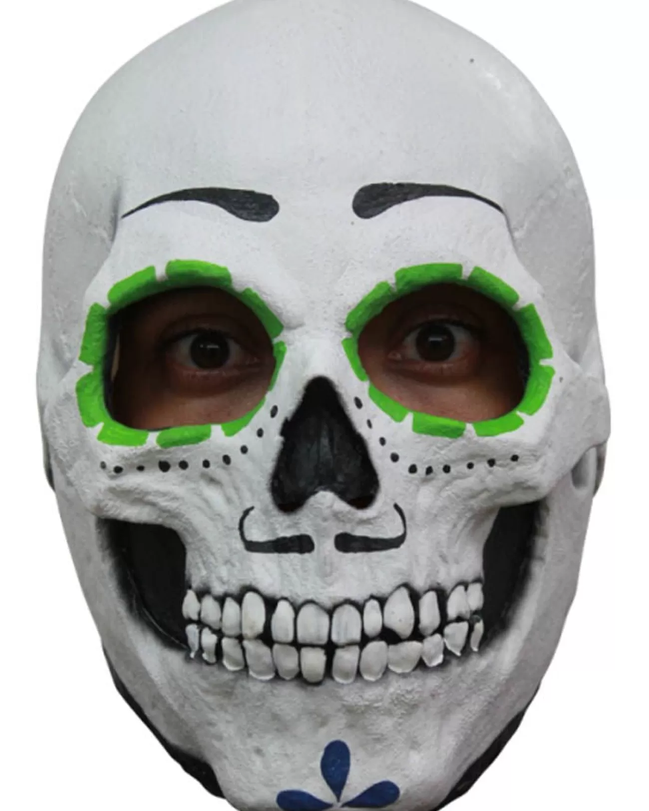 Ghoulish Productions Green Day Of The Dead Skull Mens Mask> Halloween Masks