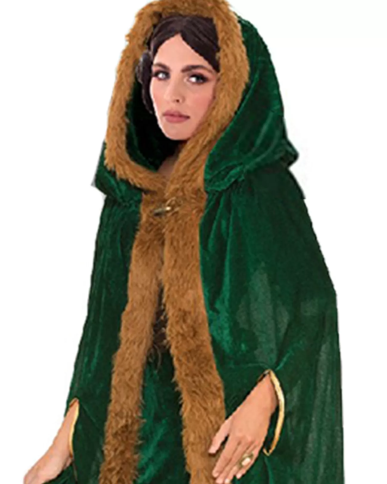 Tomfoolery Green Faux Fur Trim Cape> Halloween Capes