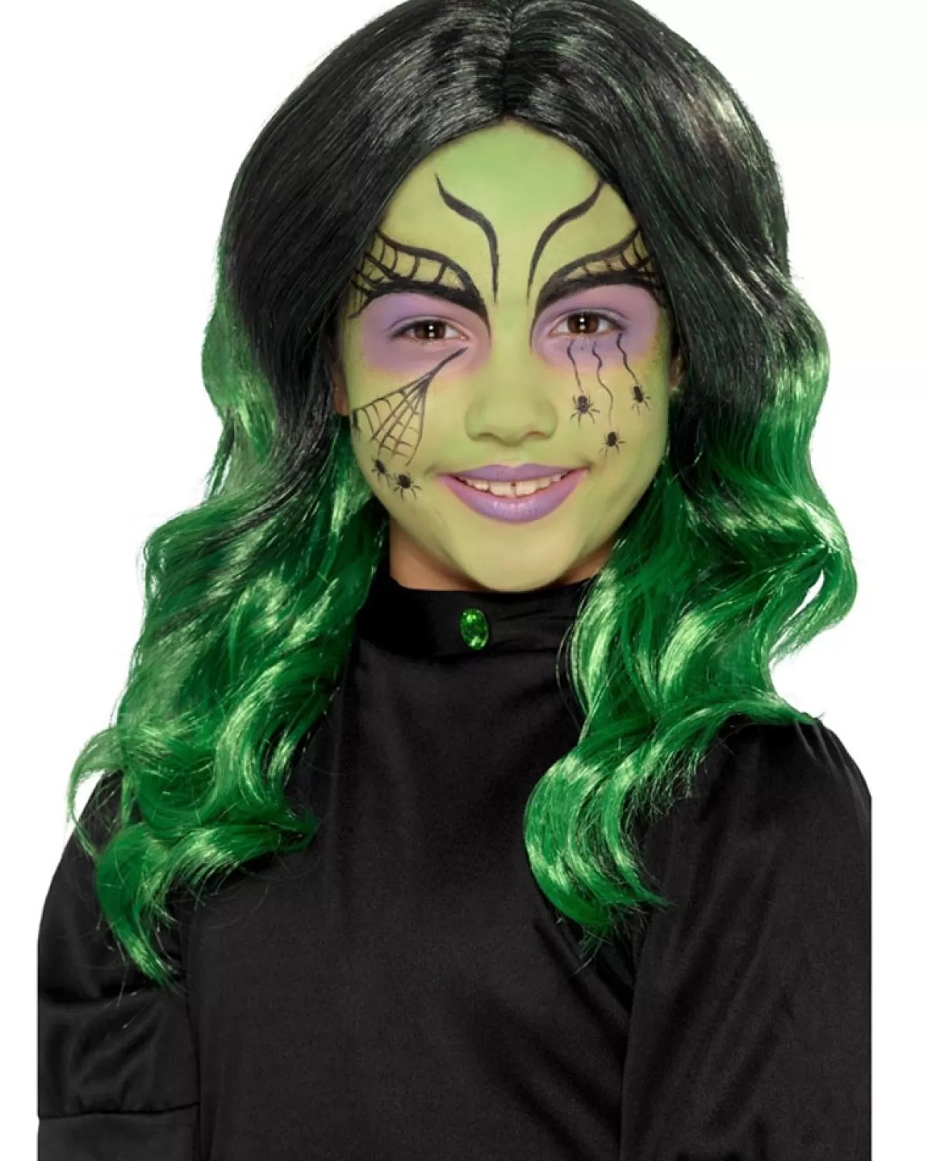 Smiffys Green Witch Girls Wig> Wicked Witches