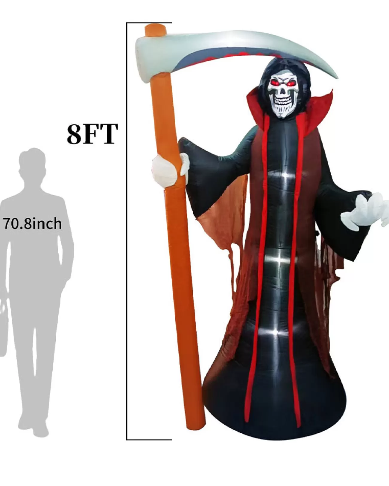 Channal Inflatables Grim Reaper With Led Lights Inflatable 2.4M> Ghosts &Amp; Reapers