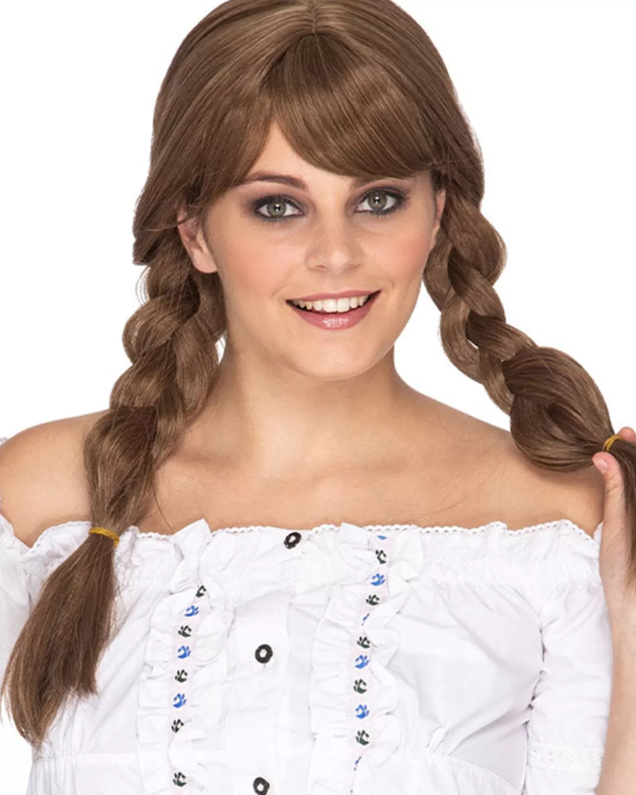 * Heidi Deluxe Plaited Brunette Wig> Halloween Wigs