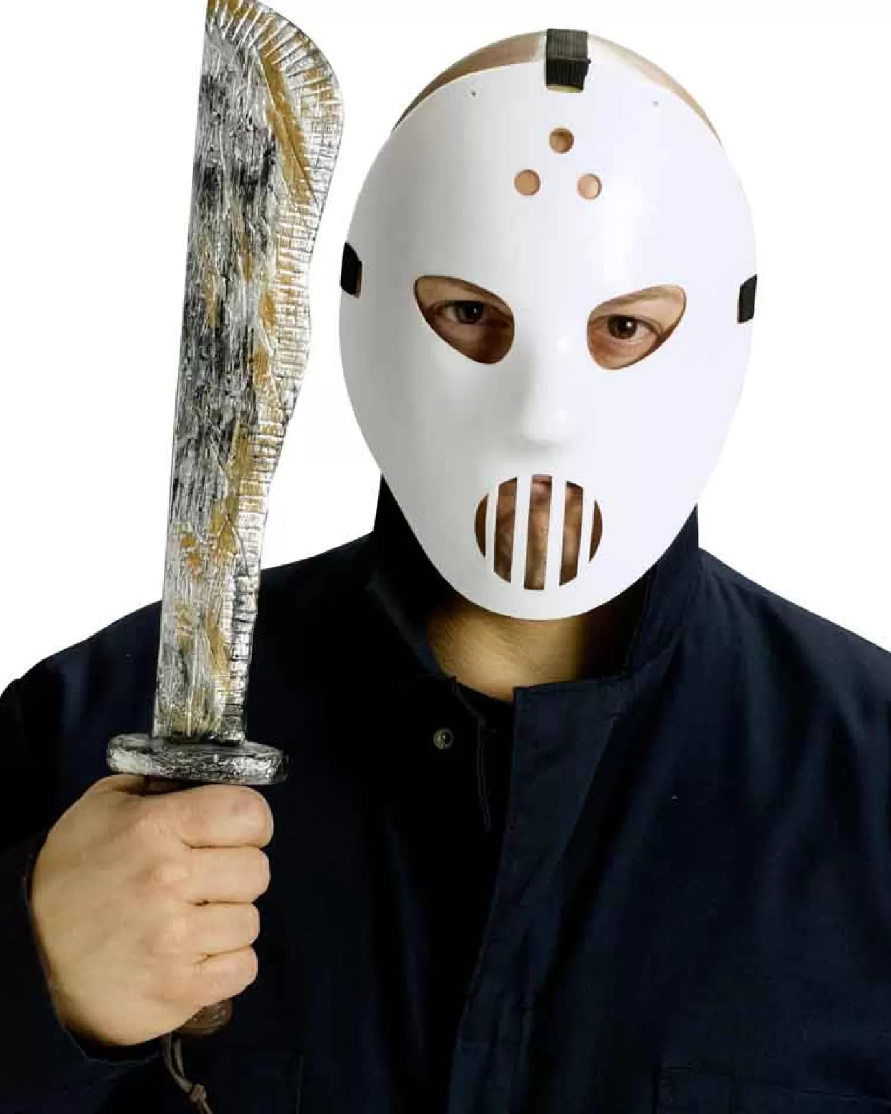 Fun World Hockey Mask And Machete Kit> Halloween Masks