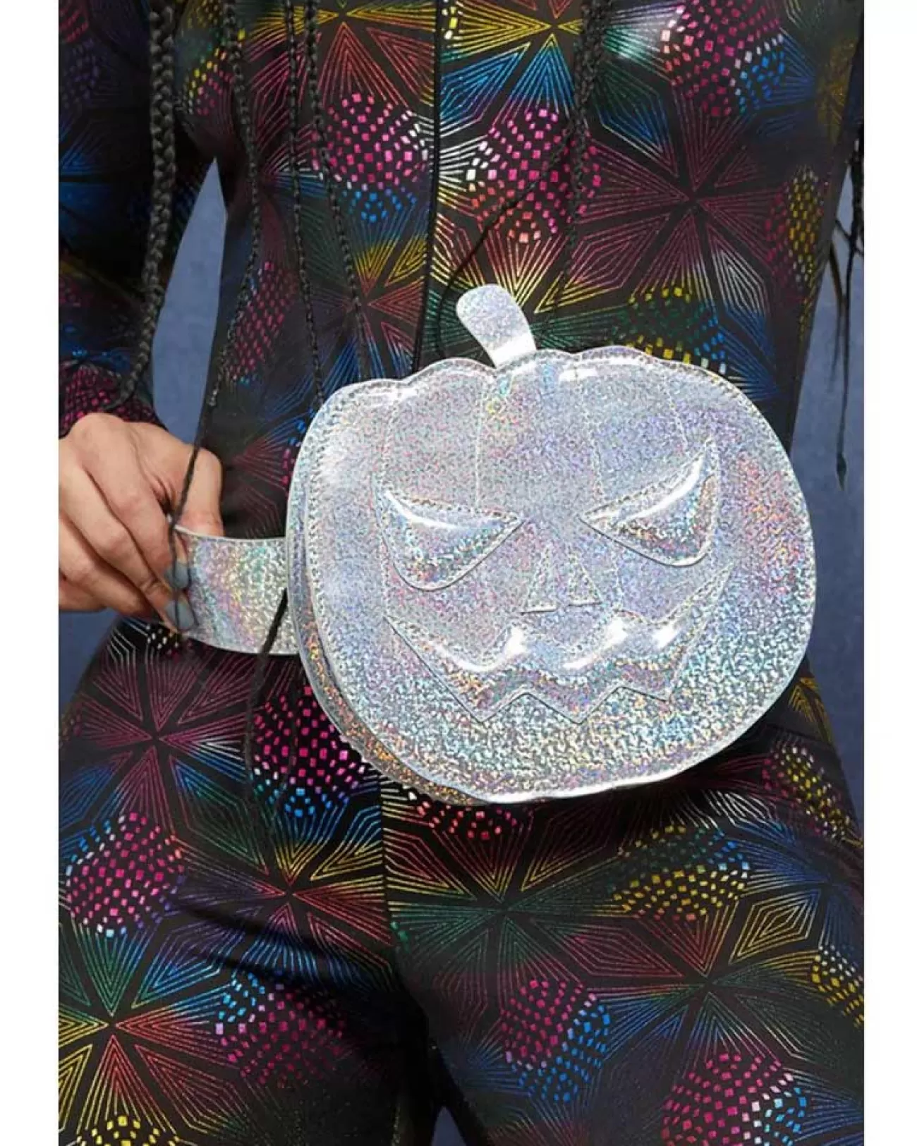 Smiffys Holographic Pumpkin Bum Bag> Halloween Accessories