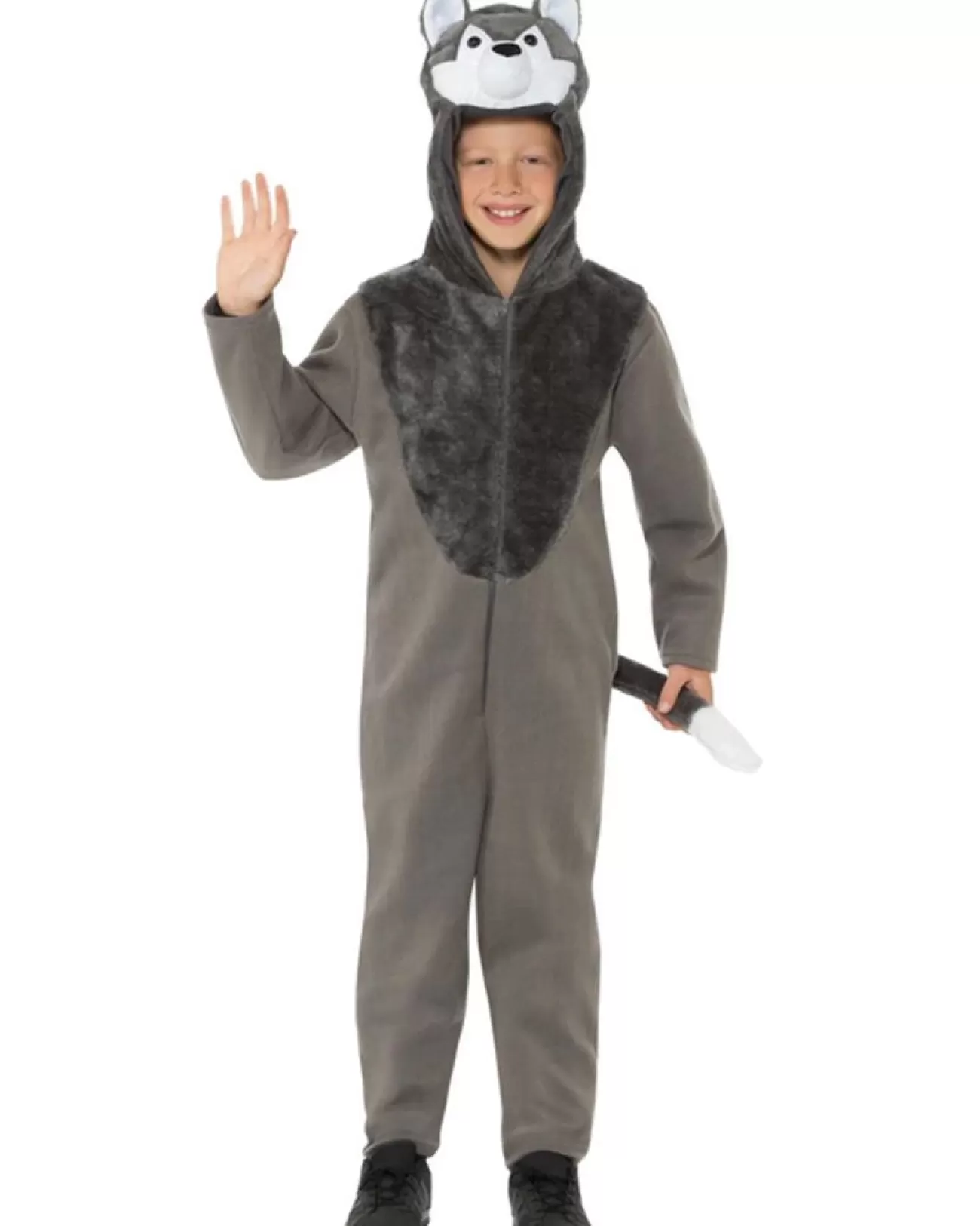 Smiffys Hooded Wolf Jumpsuit Kids Costume>Kids Kids Costumes