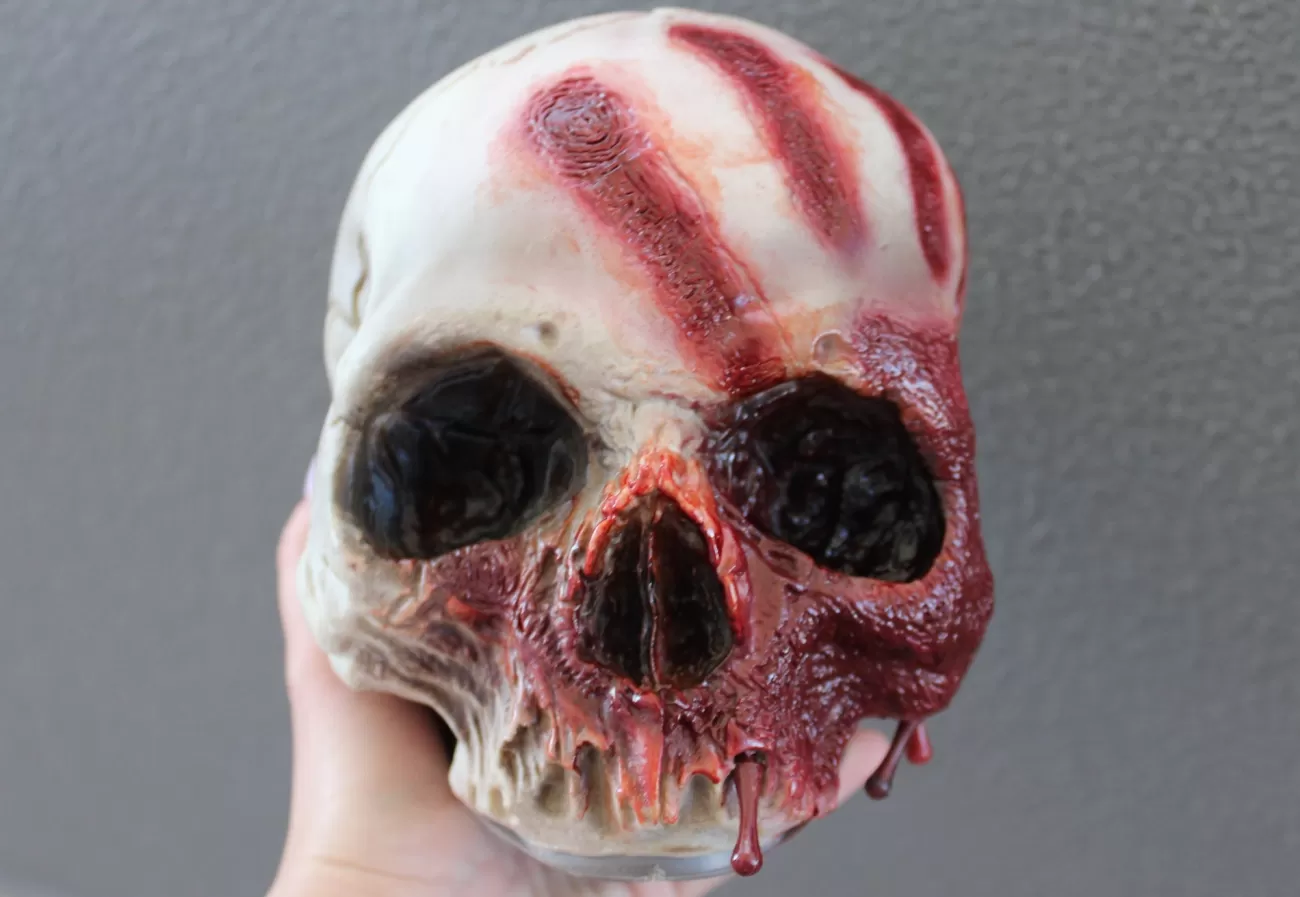 ForensicFX Studios Horror Skull With Bloody Hand Print> Halloween Accessories