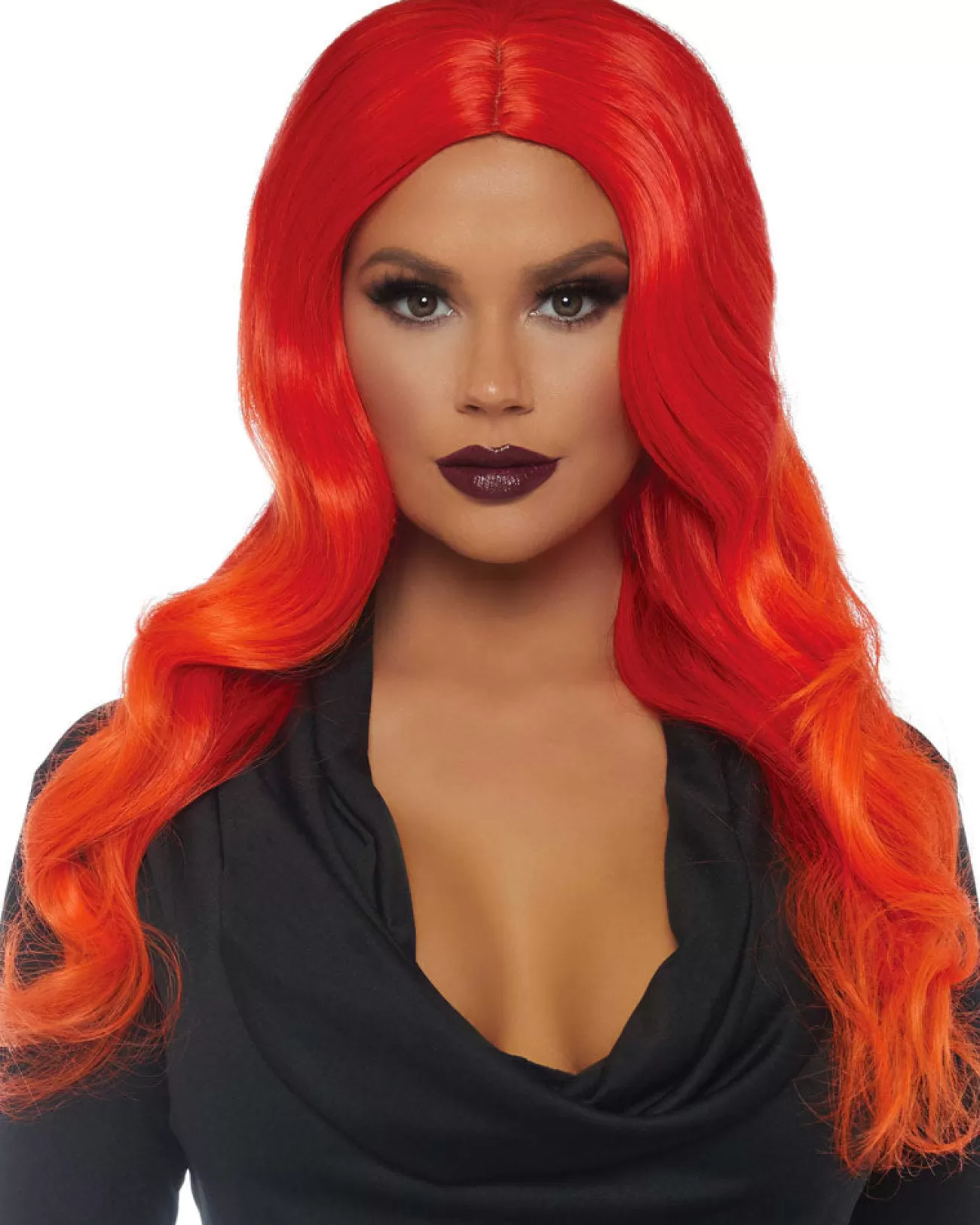 Leg Avenue Jessica Orange Ombre Long Wavy Wig> Halloween Accessories