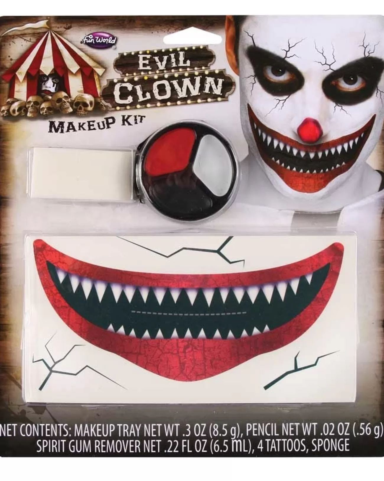 Fun World Killer Clown Makeup Kit> Halloween Accessories