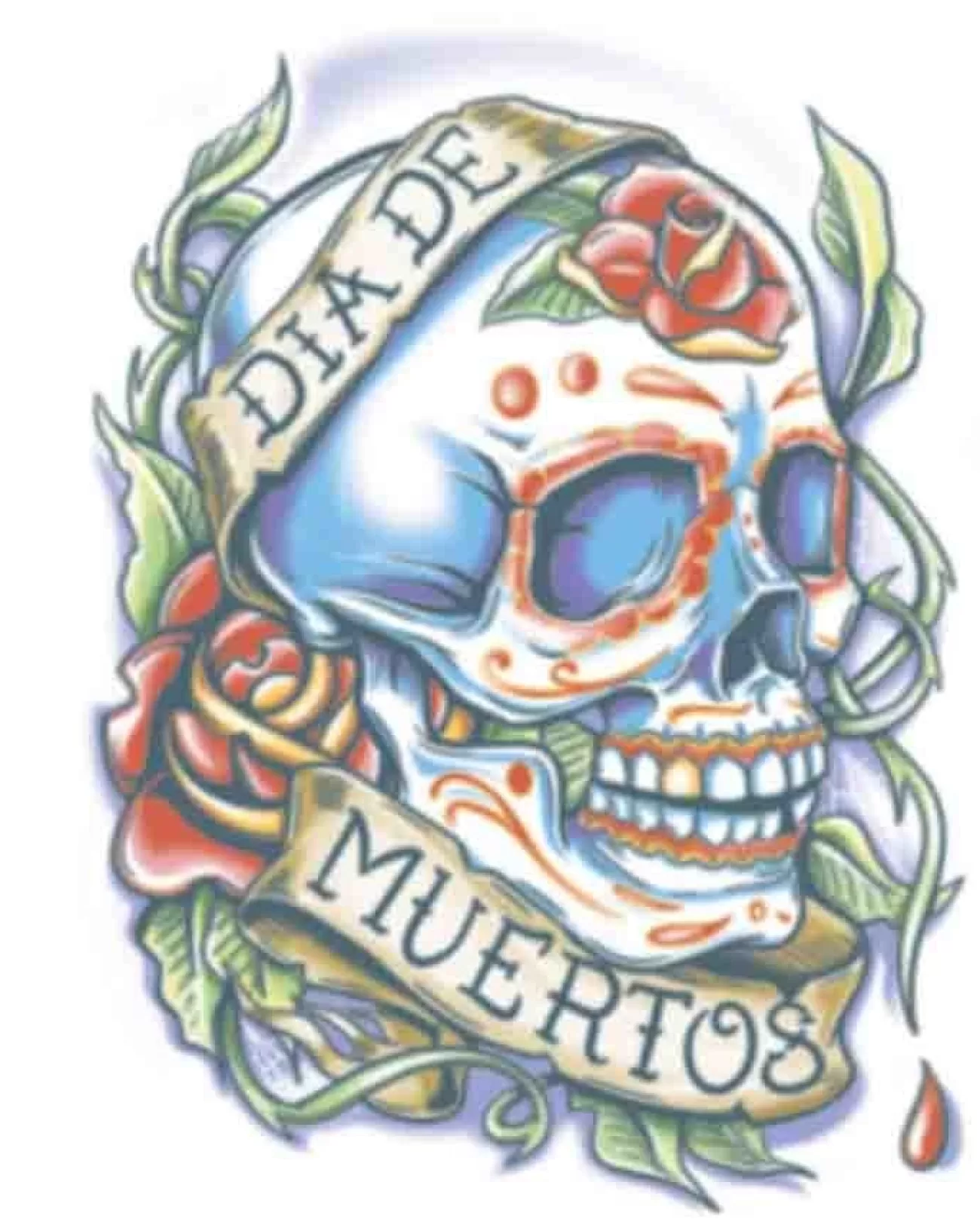 Tinsley Transfers La Rosa Day Of The Dead Temporary Tattoo> Day Of The Dead