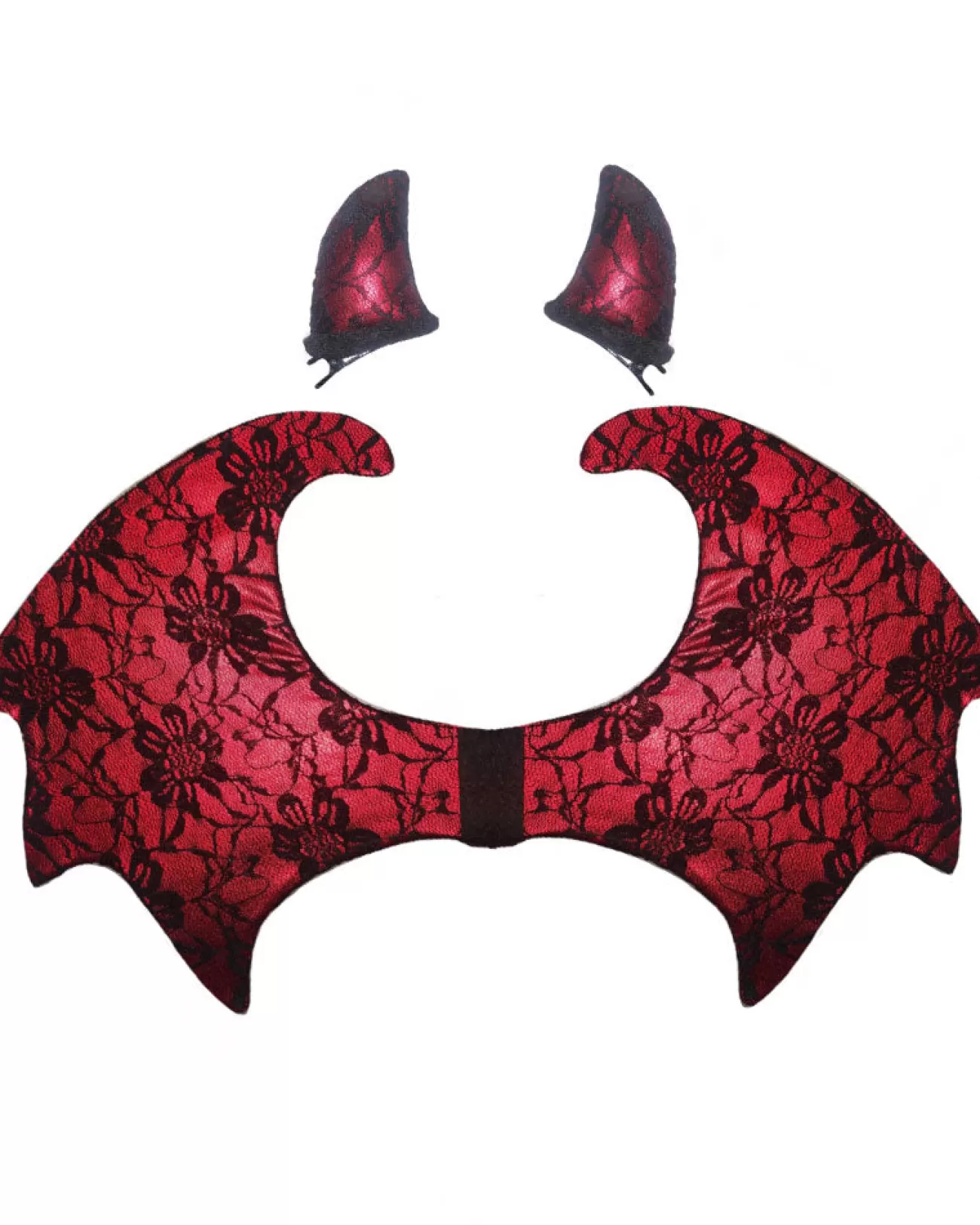 Sweidas Lace Devil Wings And Horn Set> Halloween Accessories