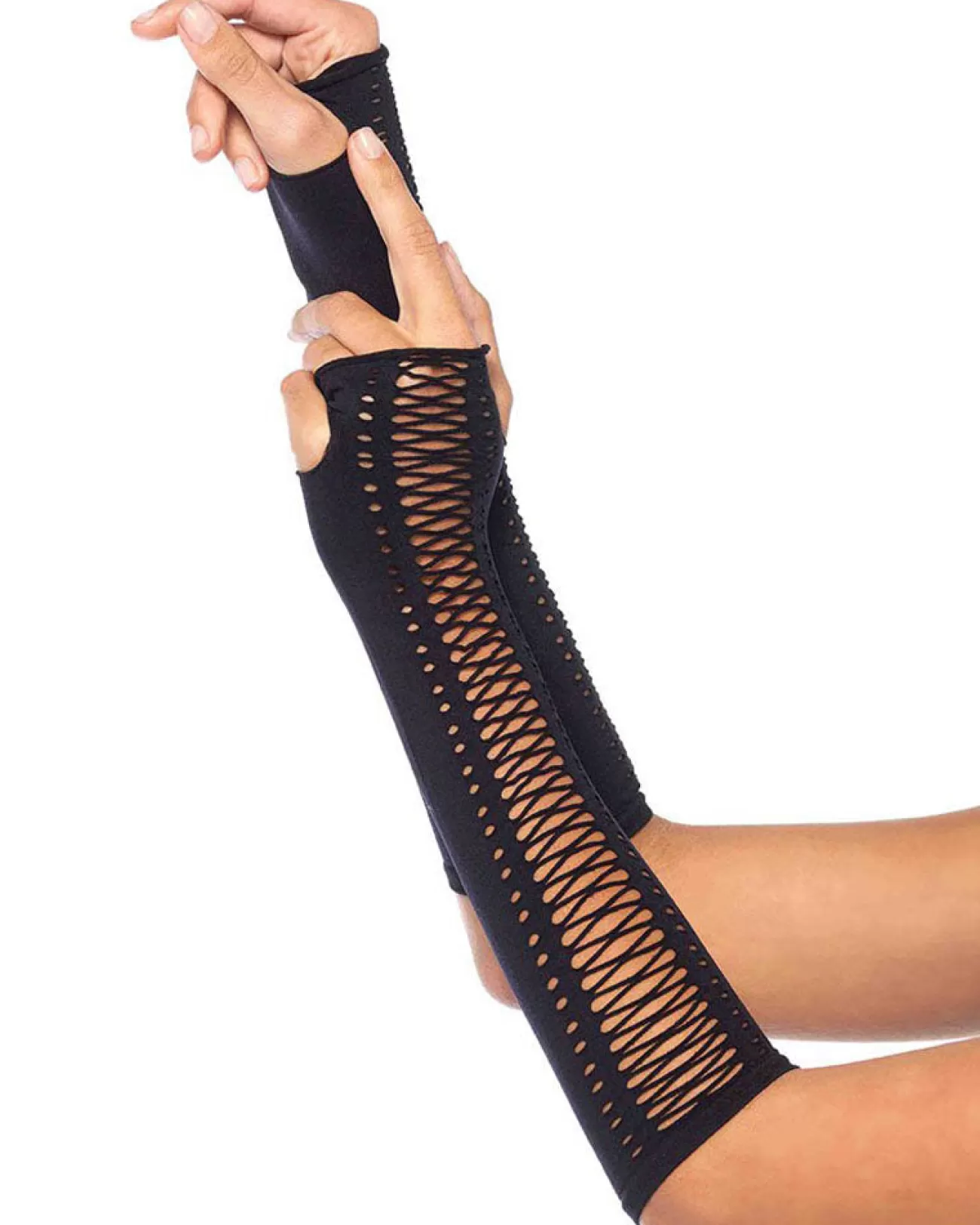 Leg Avenue Lace Up Fingerless Gloves> Halloween Accessories