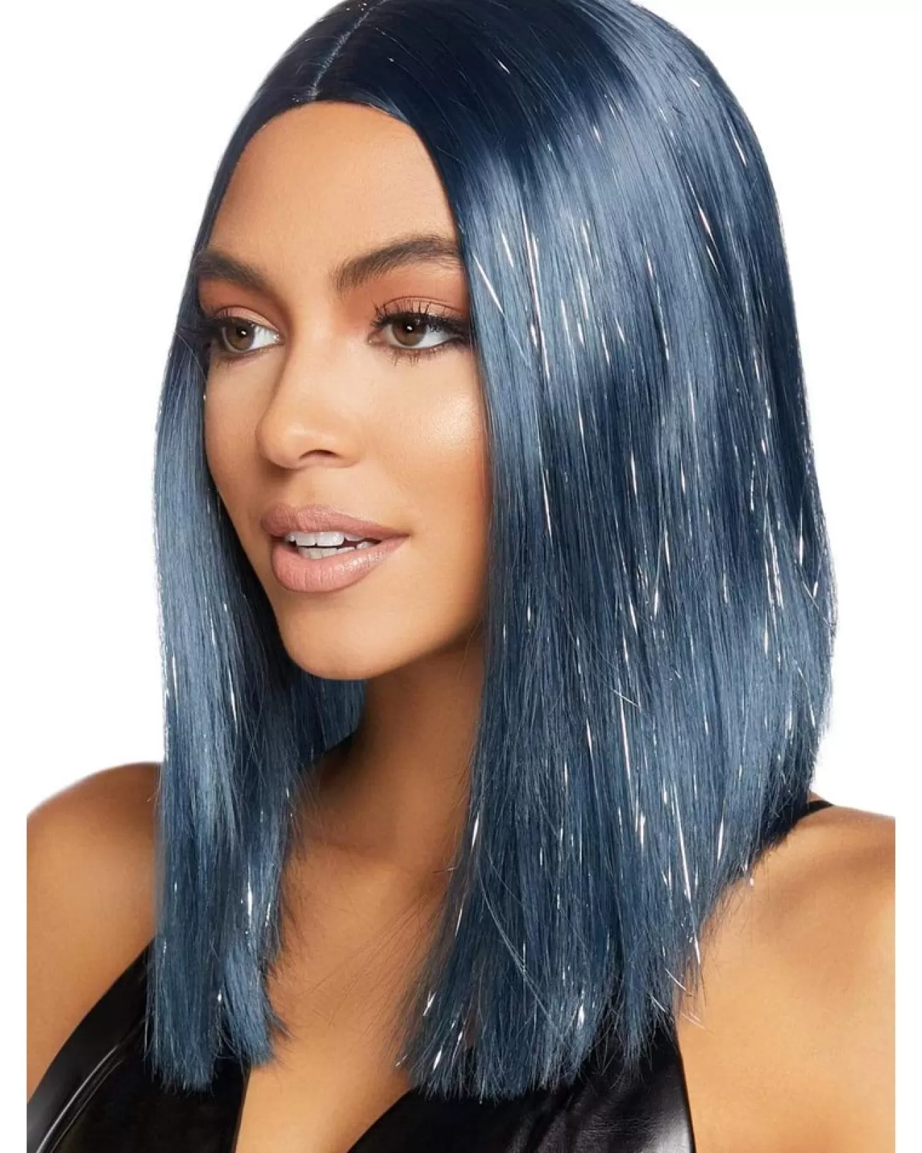 Leg Avenue Long Midnight Blue Tinsel Bob Wig> Halloween Wigs