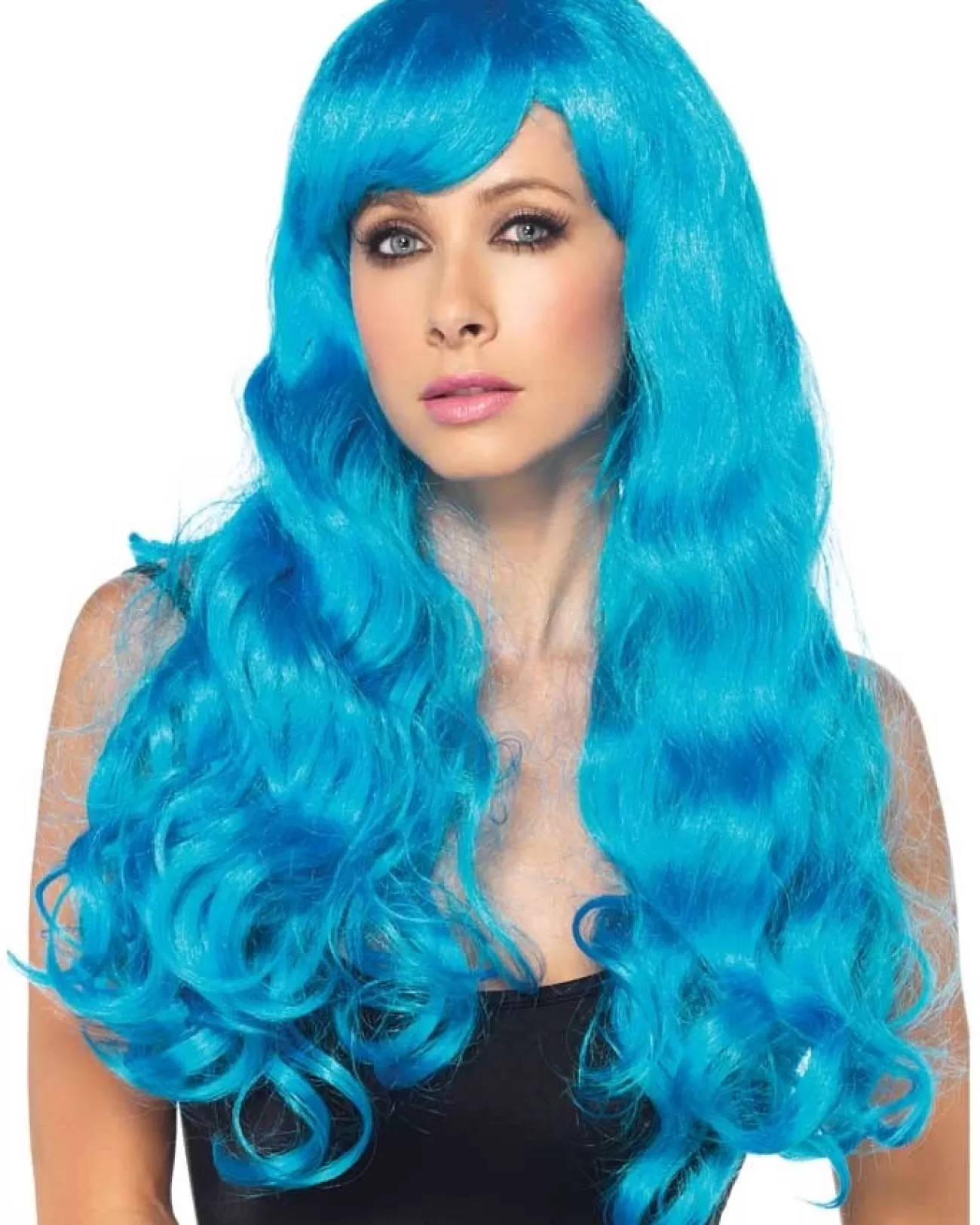 Leg Avenue Long Wavy Neon Blue Wig> Halloween Accessories