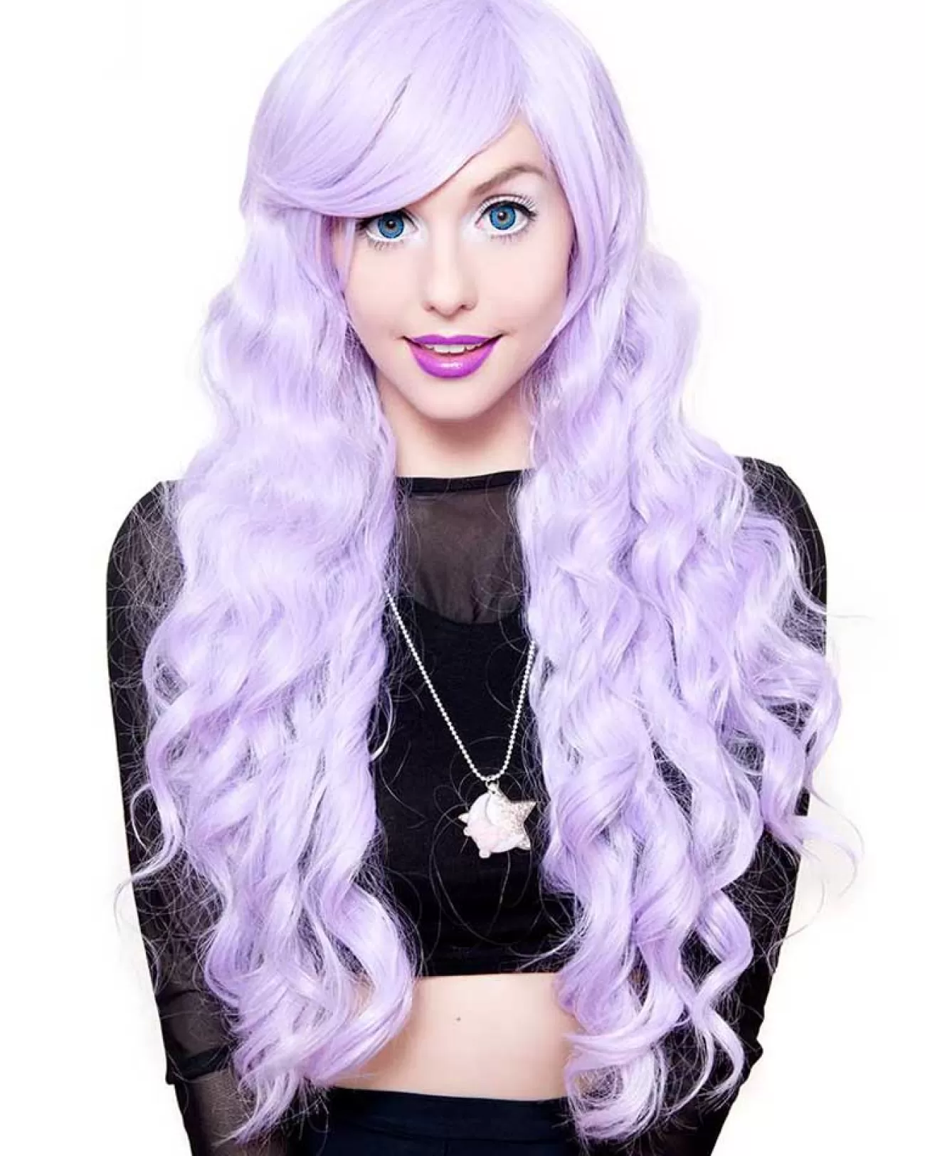 Rockstar Wigs Long Wavy Premium Lavender Wig 70Cm> Halloween Wigs