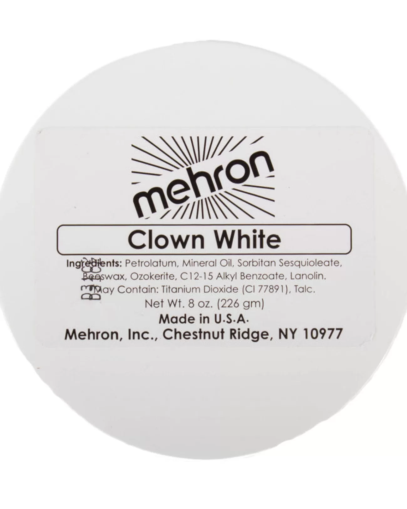 Tomfoolery Mehron Clown White Makeup 200G> Halloween Accessories