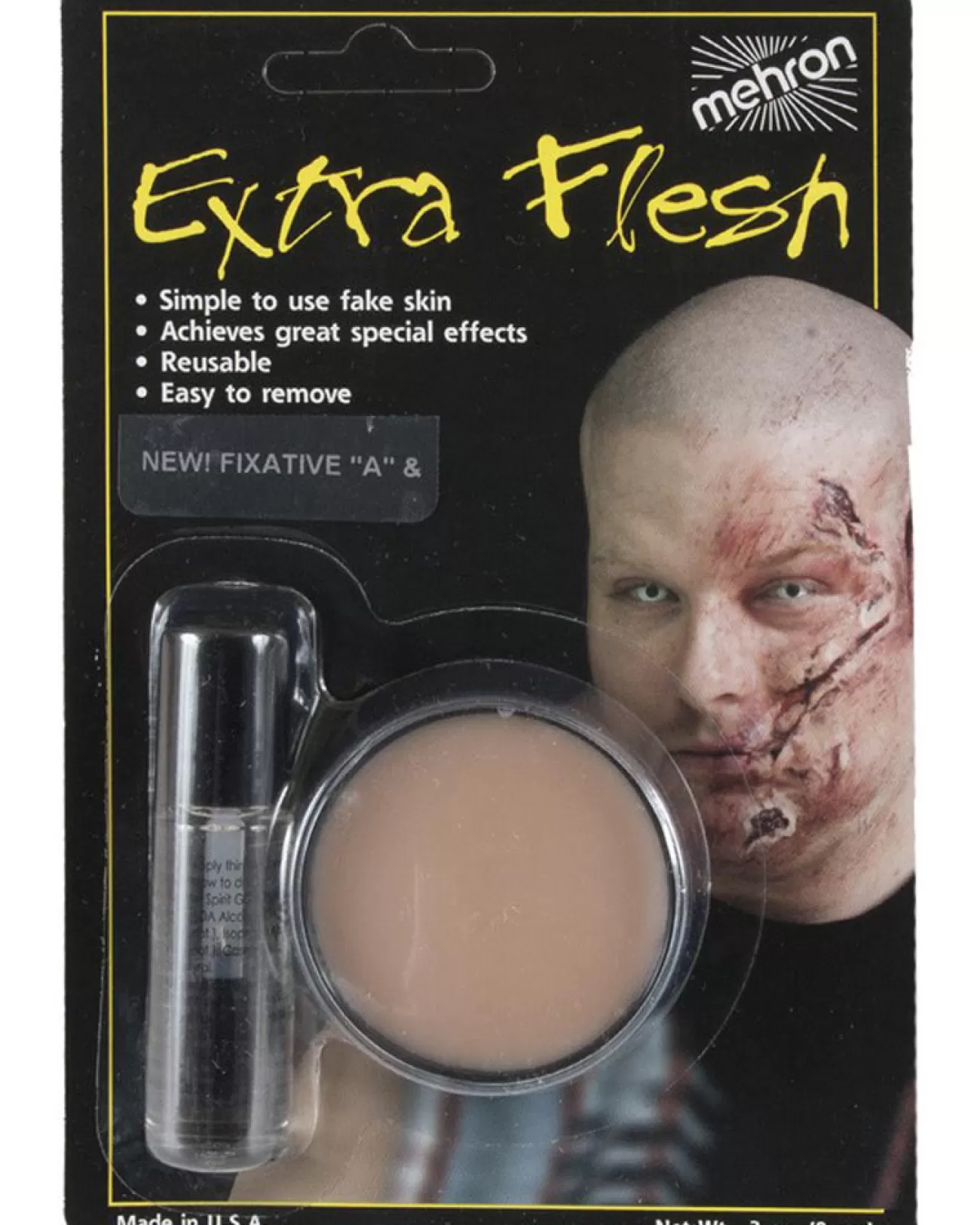 Tomfoolery Mehron Extra Flesh With Fixative A Card 9G> Halloween Accessories