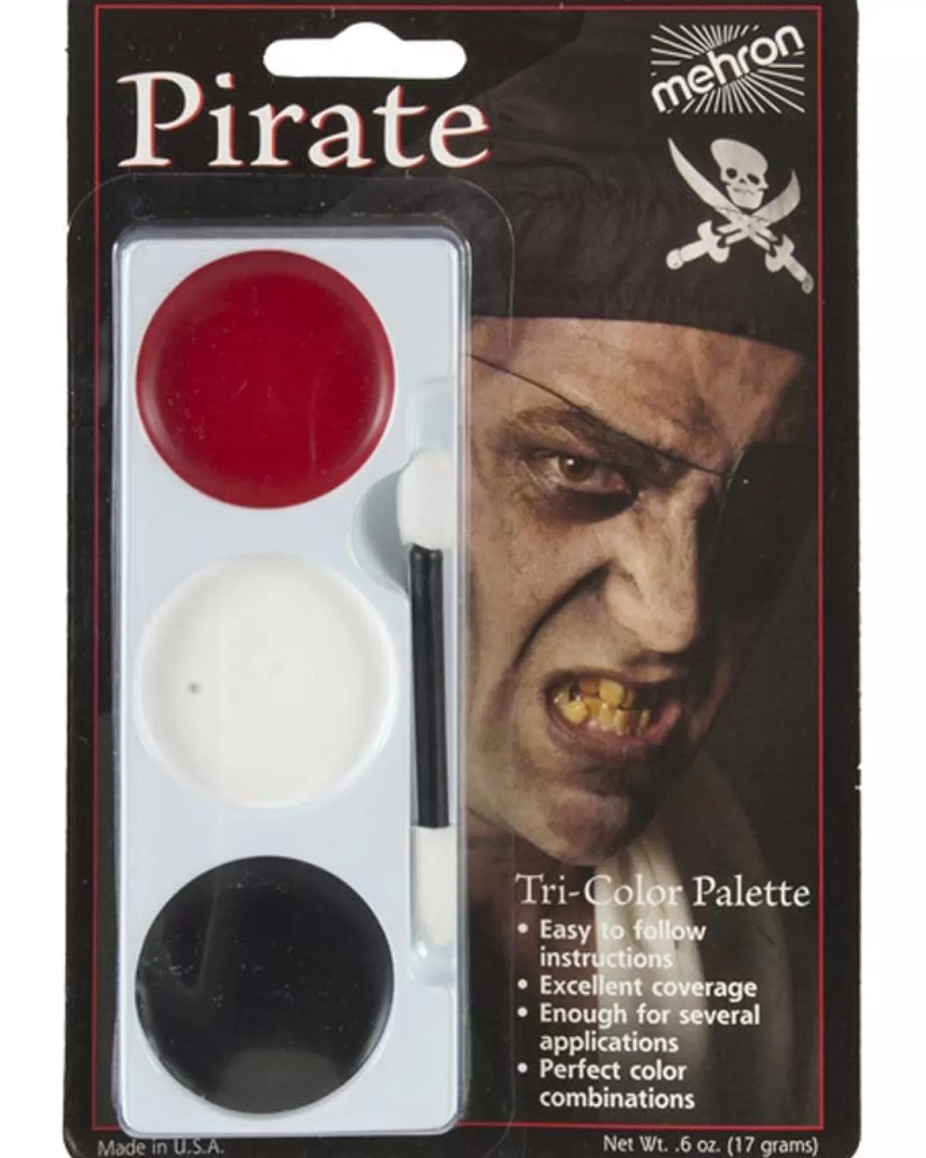 Tomfoolery Mehron Tricolour Pirate Makeup Palette> Halloween Accessories