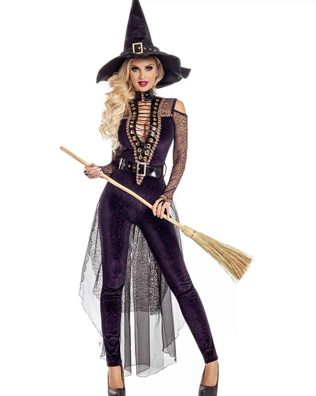 Party King Midnight Violet Witch Womens Costume>Women Women's Costumes