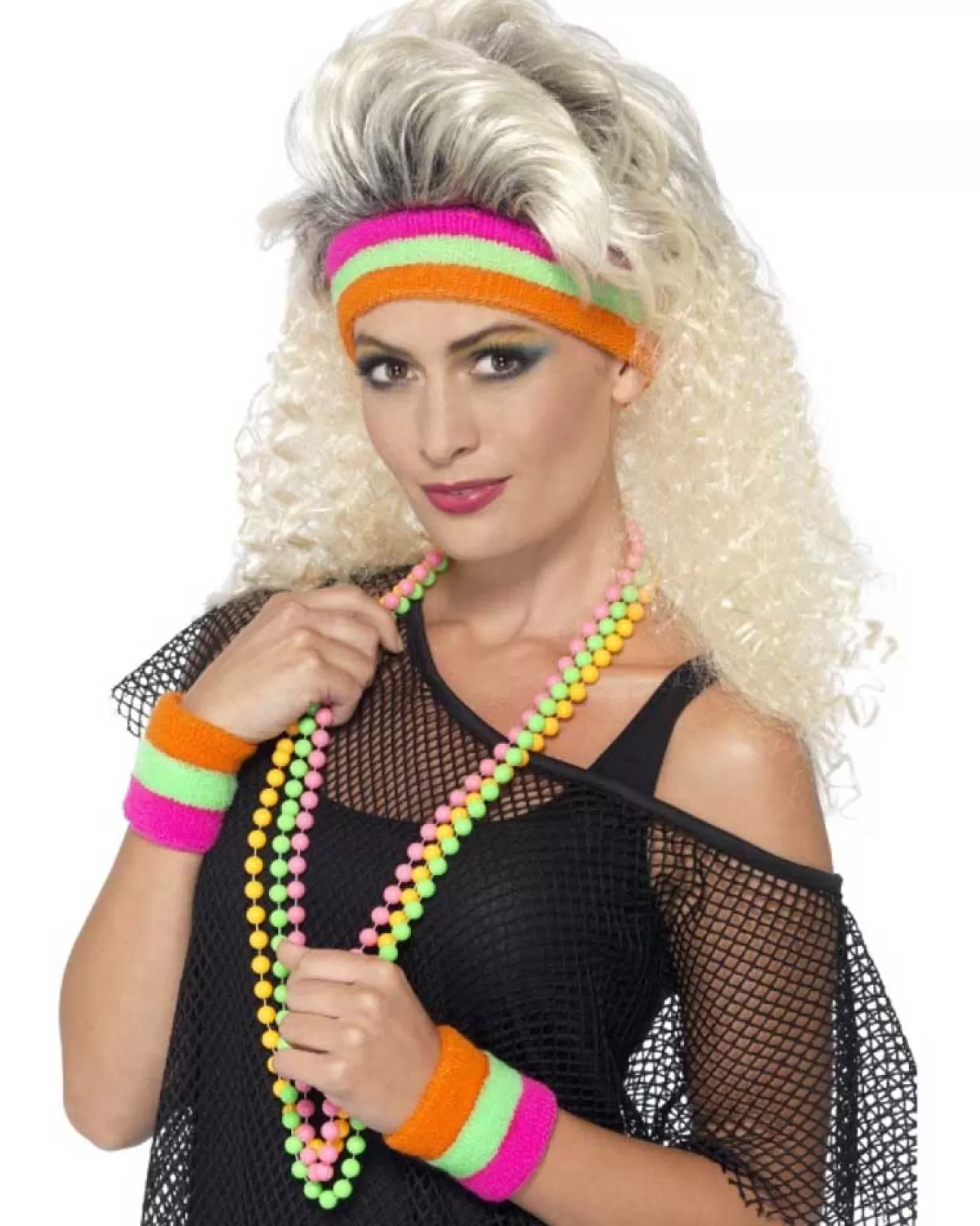 Smiffys Neon Sweatbands Headband And Wristbands Kit> Halloween Hats