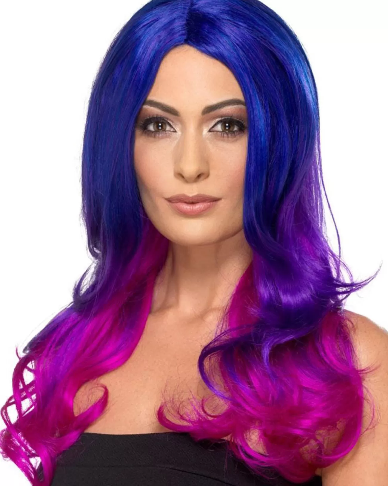 Smiffys Ombre Blue And Pink Long Wavy Wig> Halloween Wigs