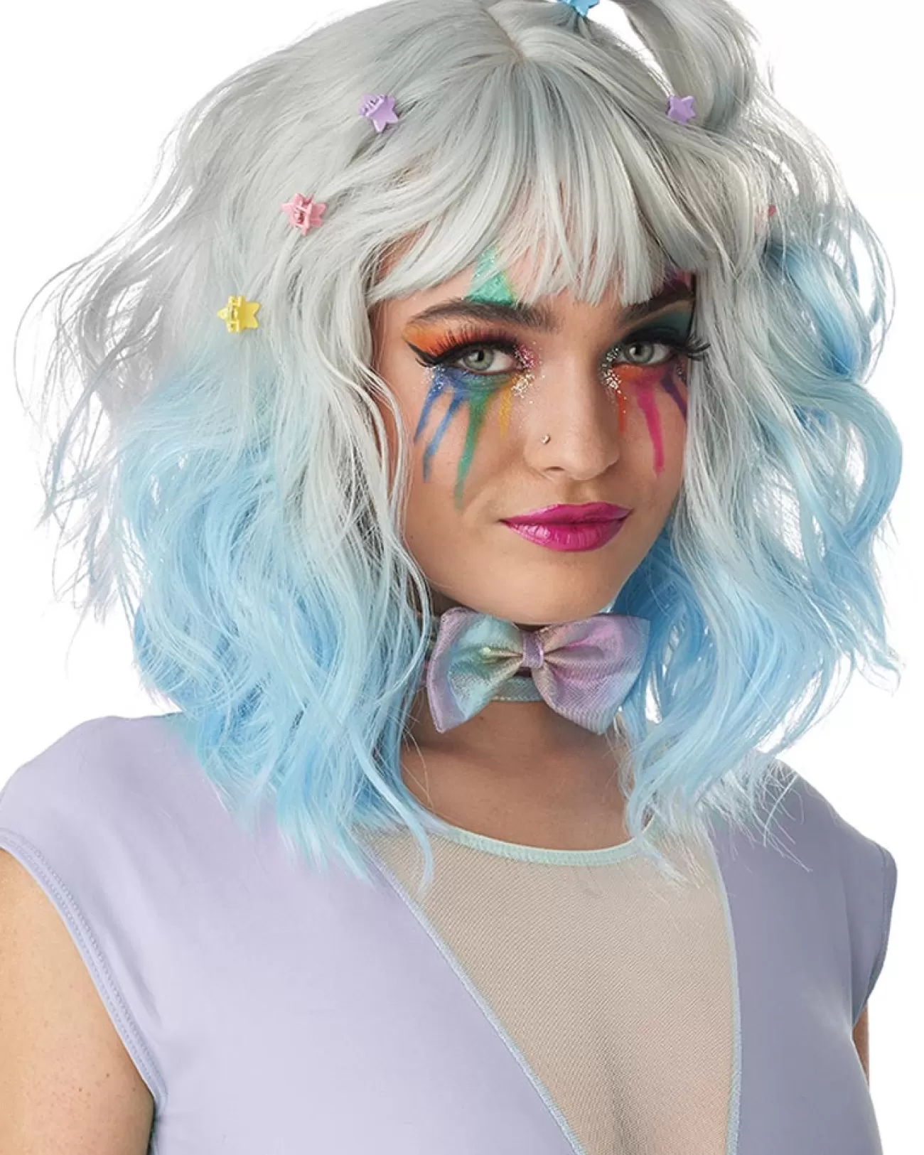 California Costumes Pastel Textured Long Bob Blue Wig> Halloween Wigs