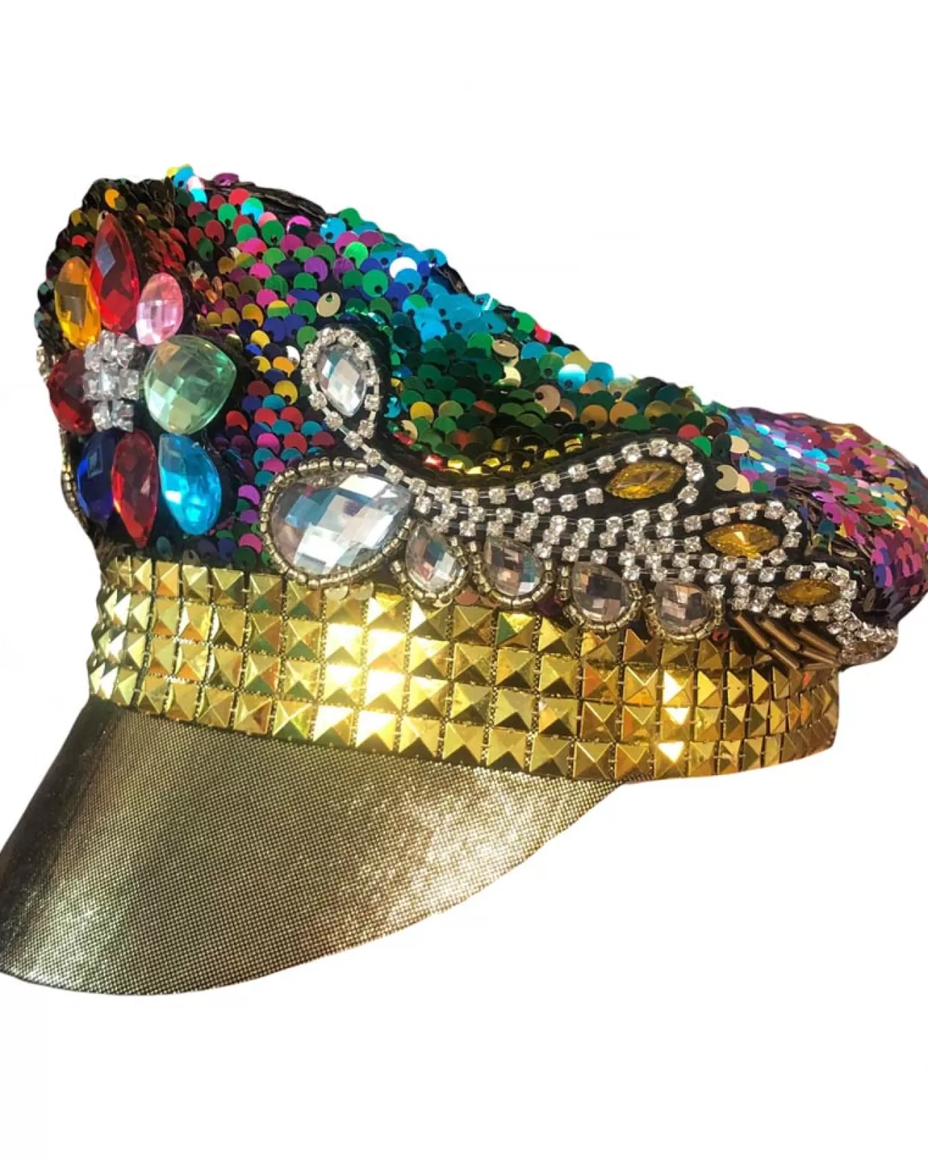 Sweidas Rainbow Burning Man Sequined Festival Hat> Halloween Hats