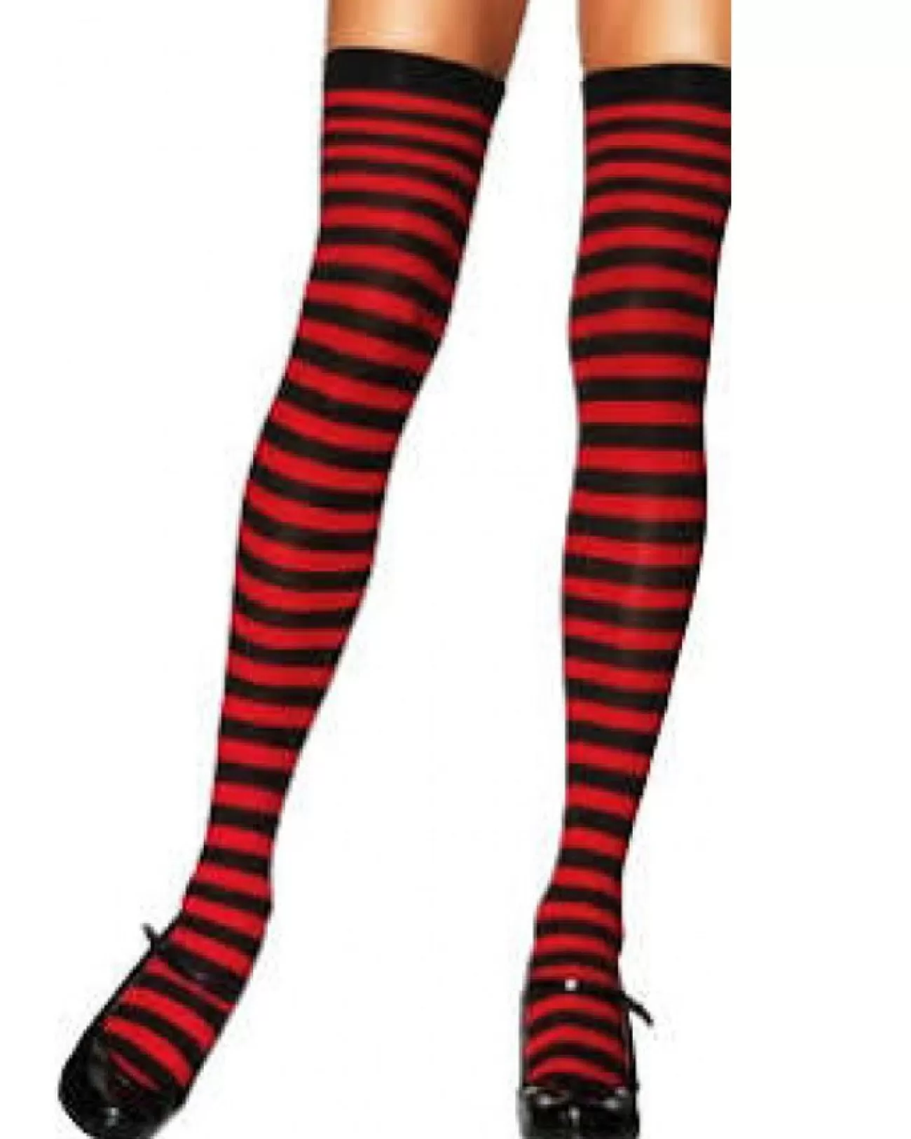 Leg Avenue Red And Black Striped Thigh High Stockings> Halloween Accessories