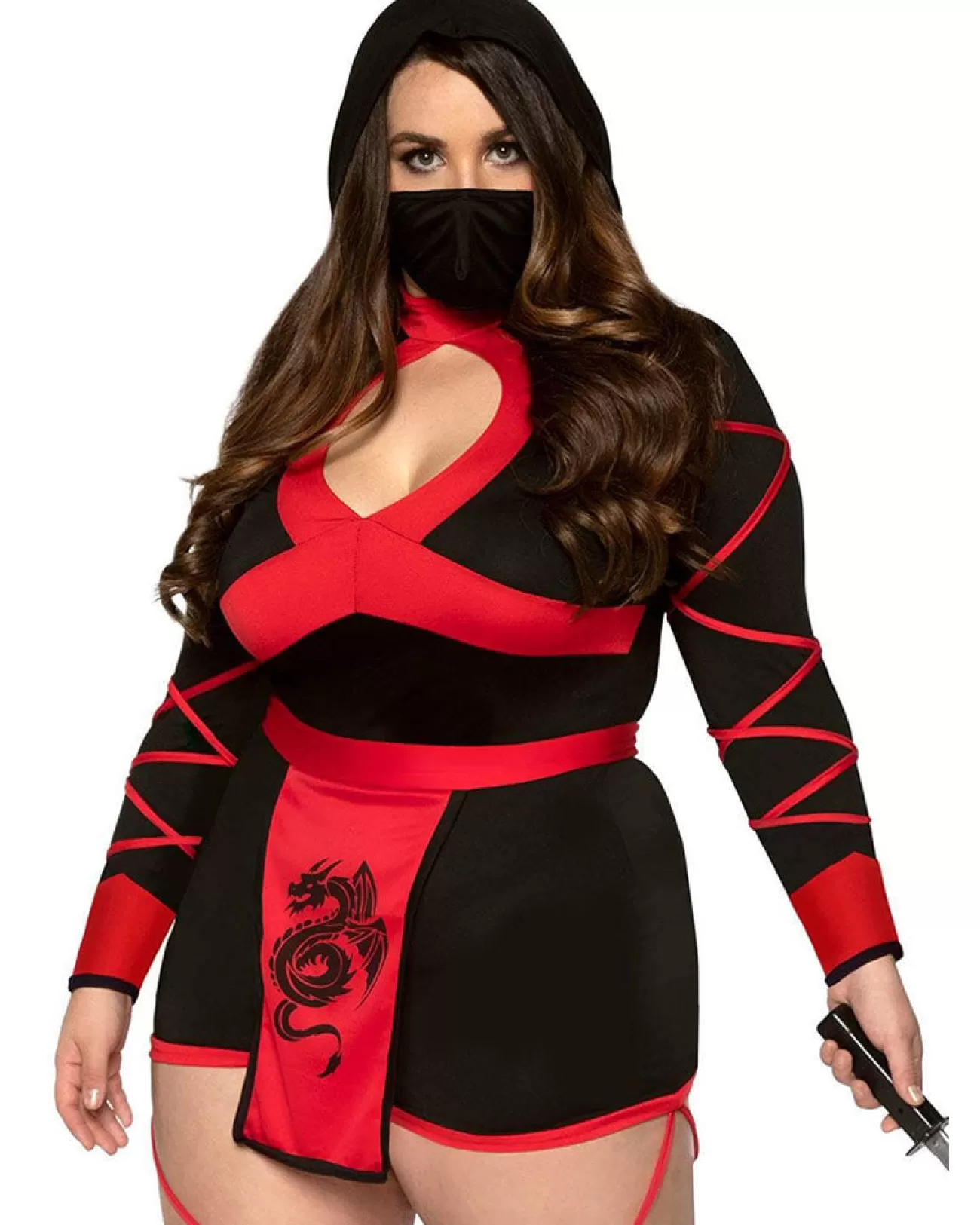 Leg Avenue Red Dragon Ninja Womens Plus Size Costume>Women Women's Costumes