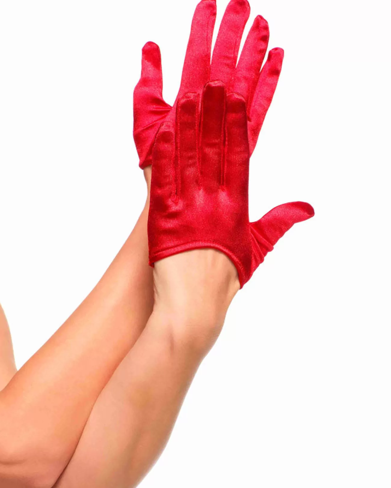 Leg Avenue Red Mini Cropped Satin Gloves> Devils &Amp; Angels