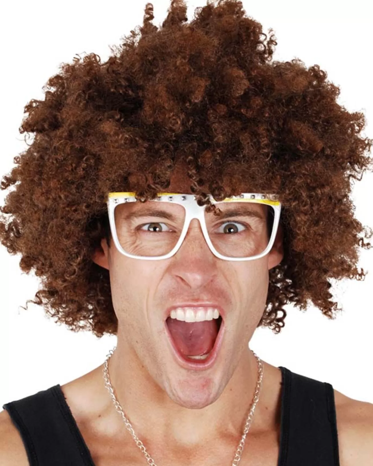 Tomfoolery Redfoo Curly Brown Wig> Halloween Wigs