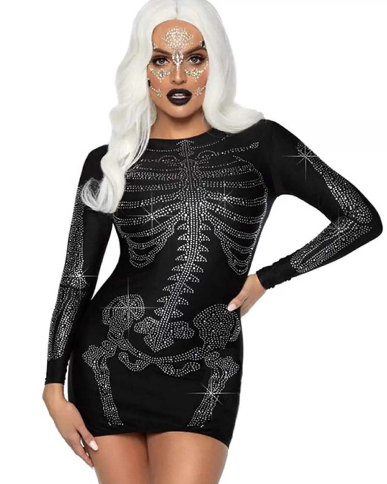 Leg Avenue Rhinestone Black Skeleton Womens Costume>Women Women's Costumes